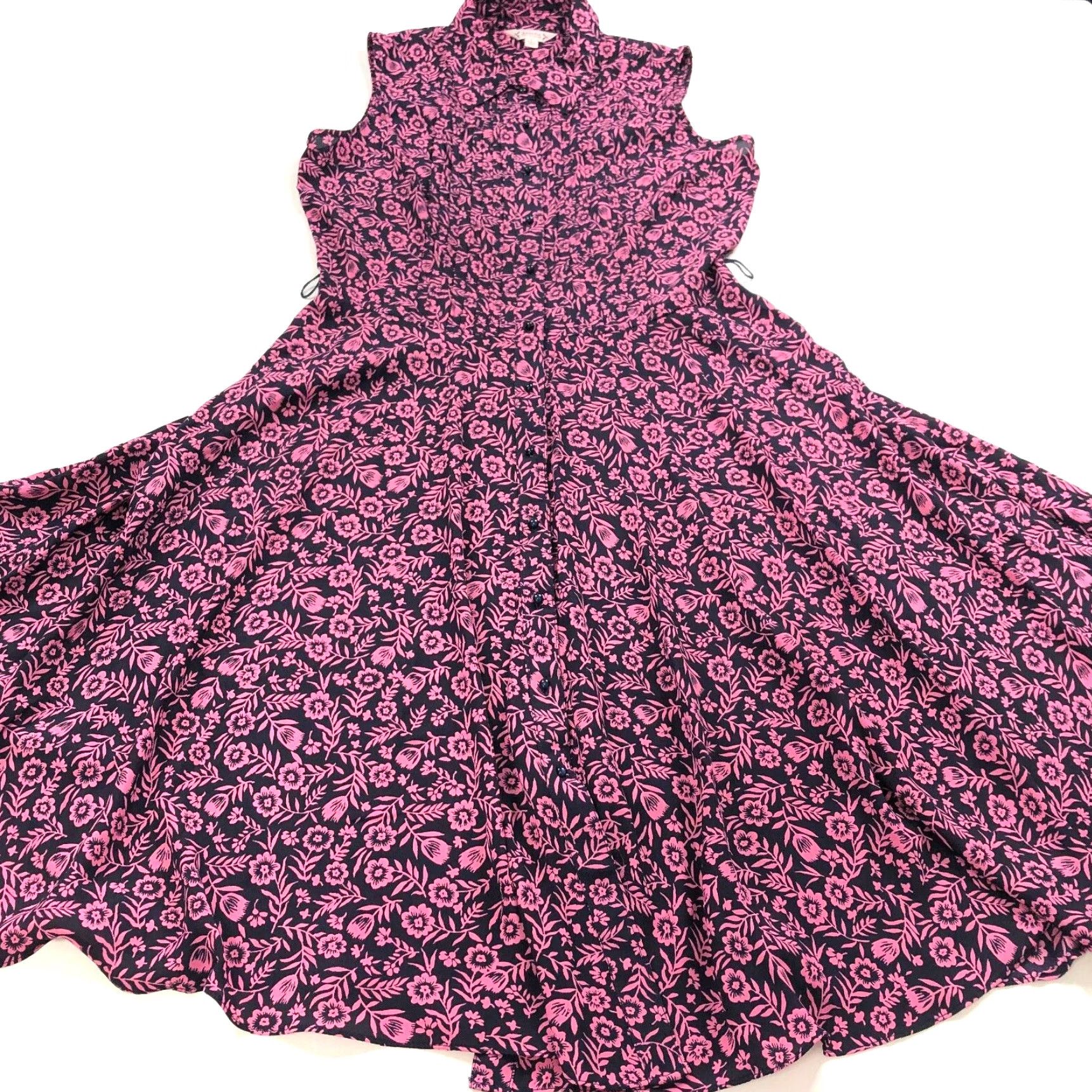 Nanette Lepore Nanette Lepore A-Line Pleated Women's 4 Knee Length Button Dress Floral MINT Pink Sleeveless Collared Vintage? No Size S / US 4 / IT 40 - 5 Thumbnail