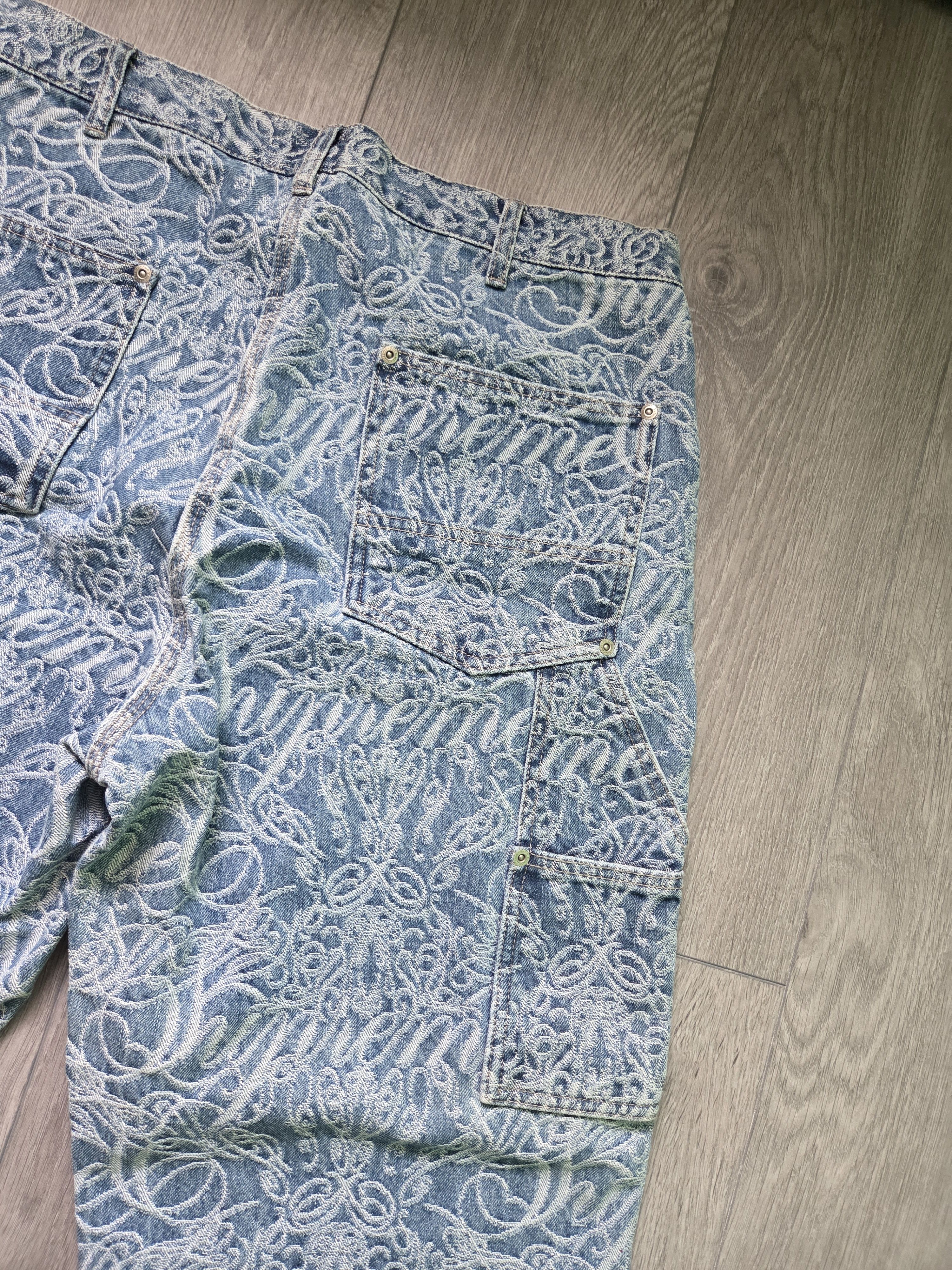 Supreme Supreme FW22 Script Jacquard Double Knee Denim Painter Pant Size US 34 / EU 50 - 6 Thumbnail