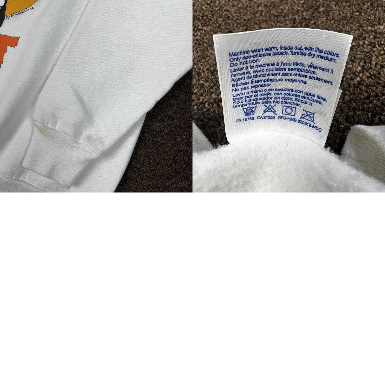 Hanes VINTAGE 90s Halloween Witch Graphic Crewneck Sweatshirt Large Hanes 50/50 White Mens Sweatshirt Size US L / EU 52-54 / 3 - 9 Thumbnail
