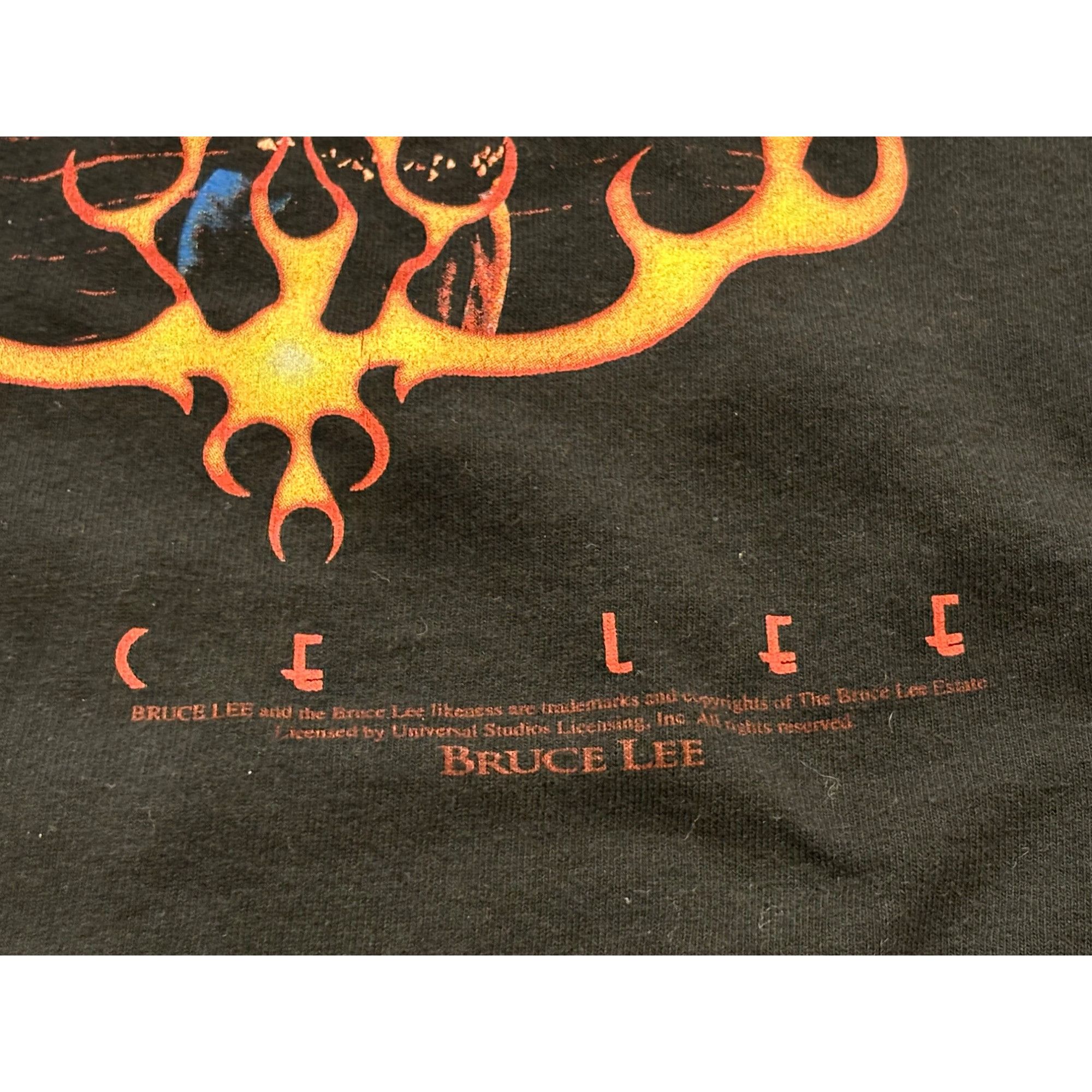 Giant Vintage Bruce Lee Fire Graphic Martial Arts Giant Tag Black Size US L / EU 52-54 / 3 - 6 Thumbnail