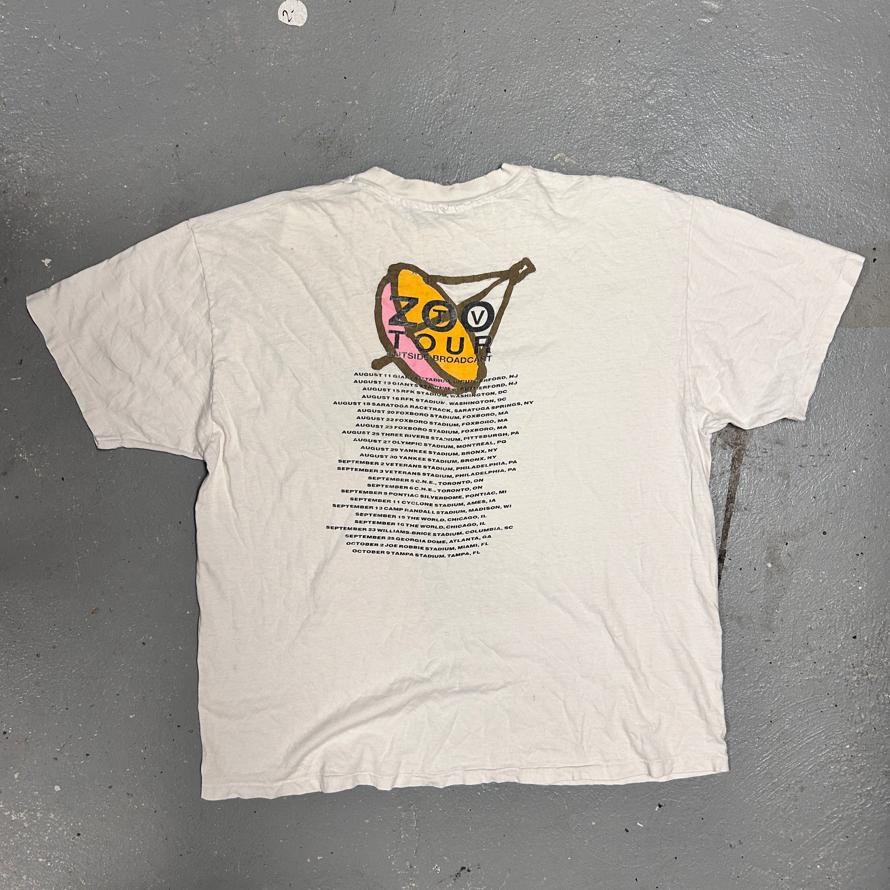 Vintage 90s U2 Zoo TV '92 Tour Band T-Shirt