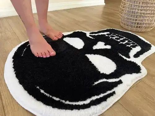 Japanese Brand 3D Handmade Gothic Skull Head Soft Rug Size ONE SIZE - 4 Thumbnail
