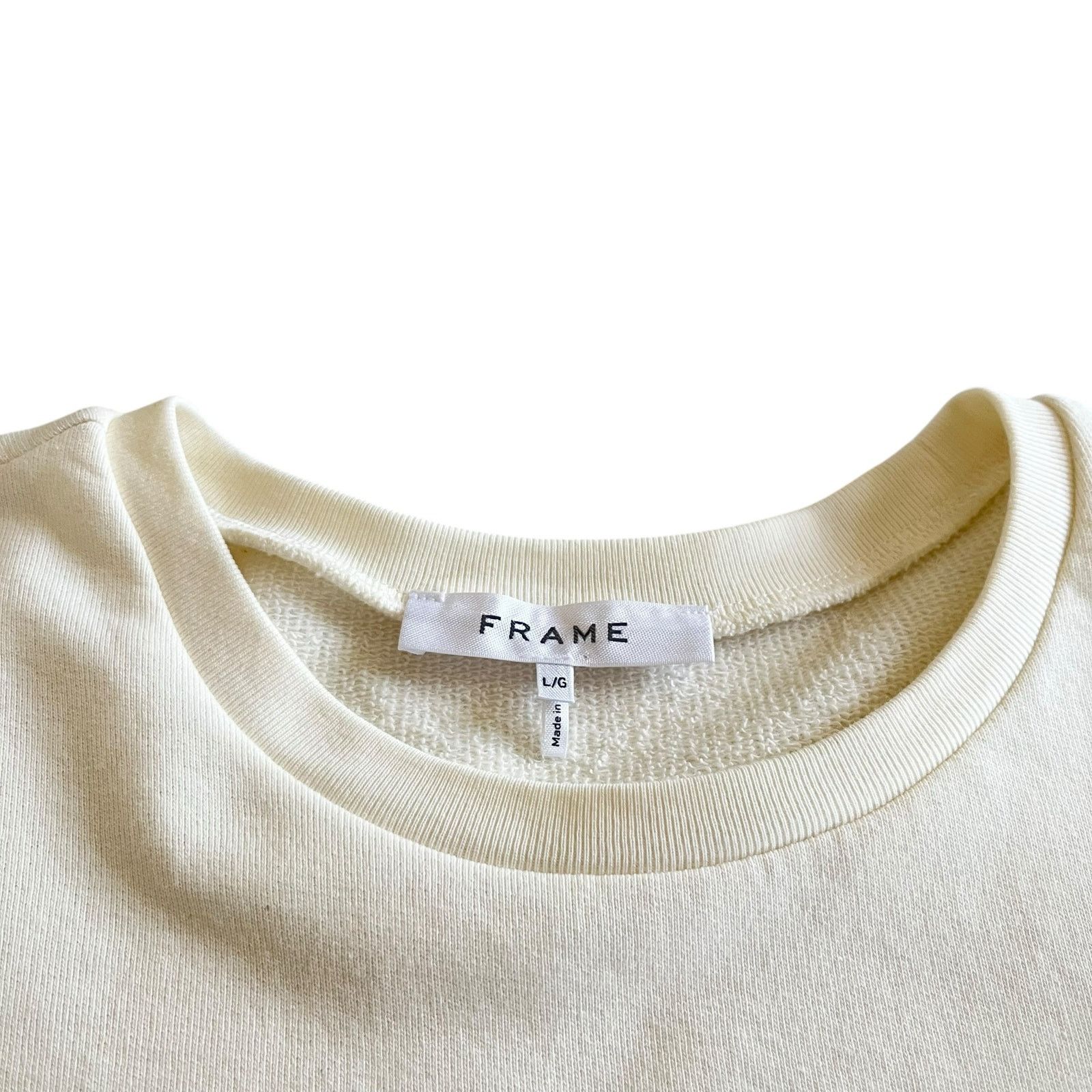 Frame Frame Cream Puffed Short Sleeve Crewneck Sweatshirt Size L / US 10 / IT 46 - 3 Thumbnail