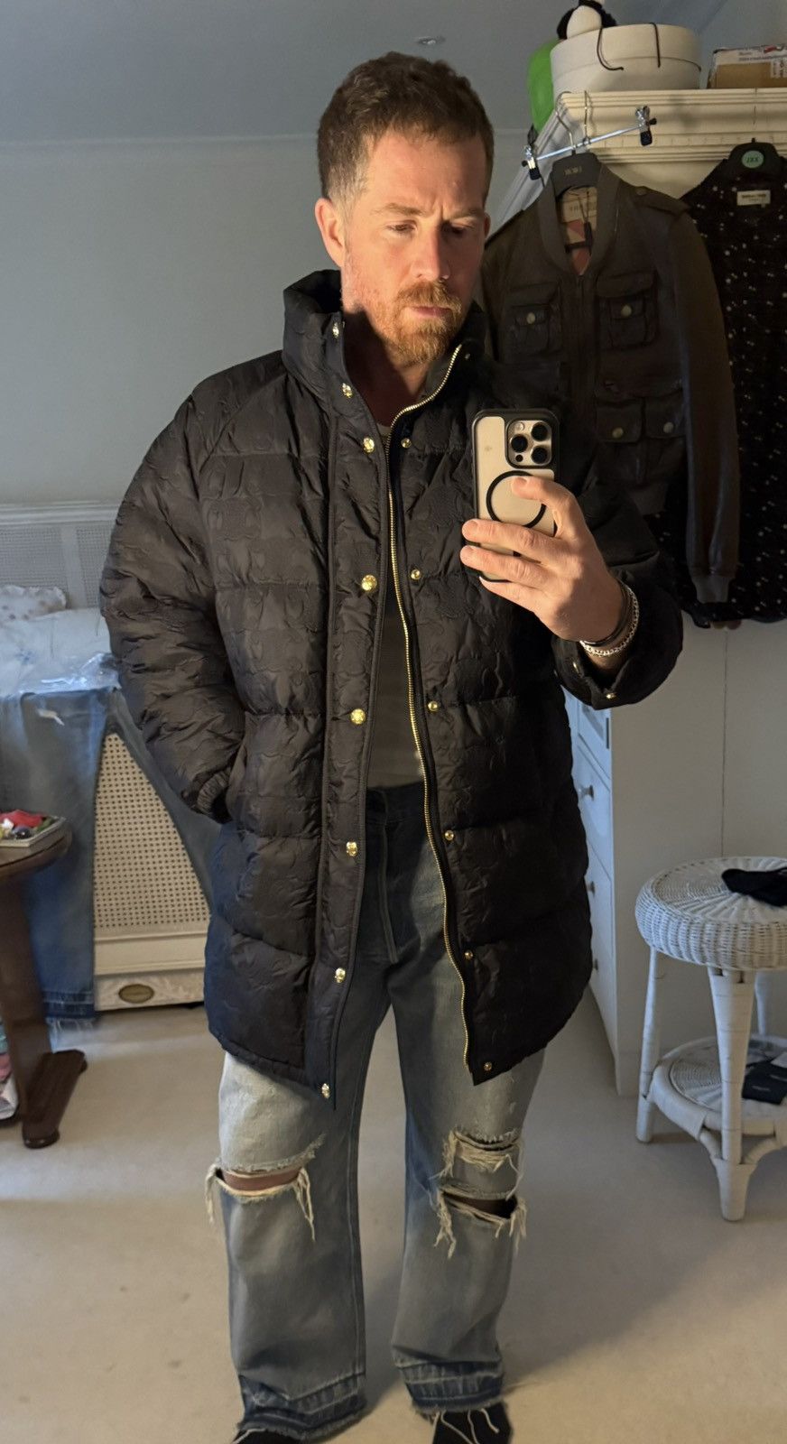 Celine $5k Celine Long Triomphe black logo coat jacket Hedi Slimane Size US M / EU 48-50 / 2 - 6 Thumbnail