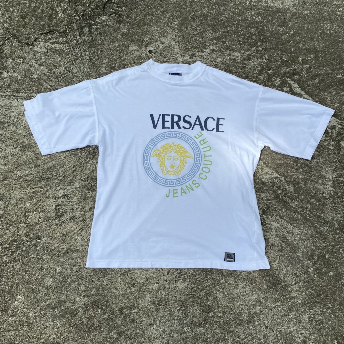 Versace VERSACE White Logo Print Crewneck Tee Size US M / EU 48-50 / 2 - 1 Thumbnail