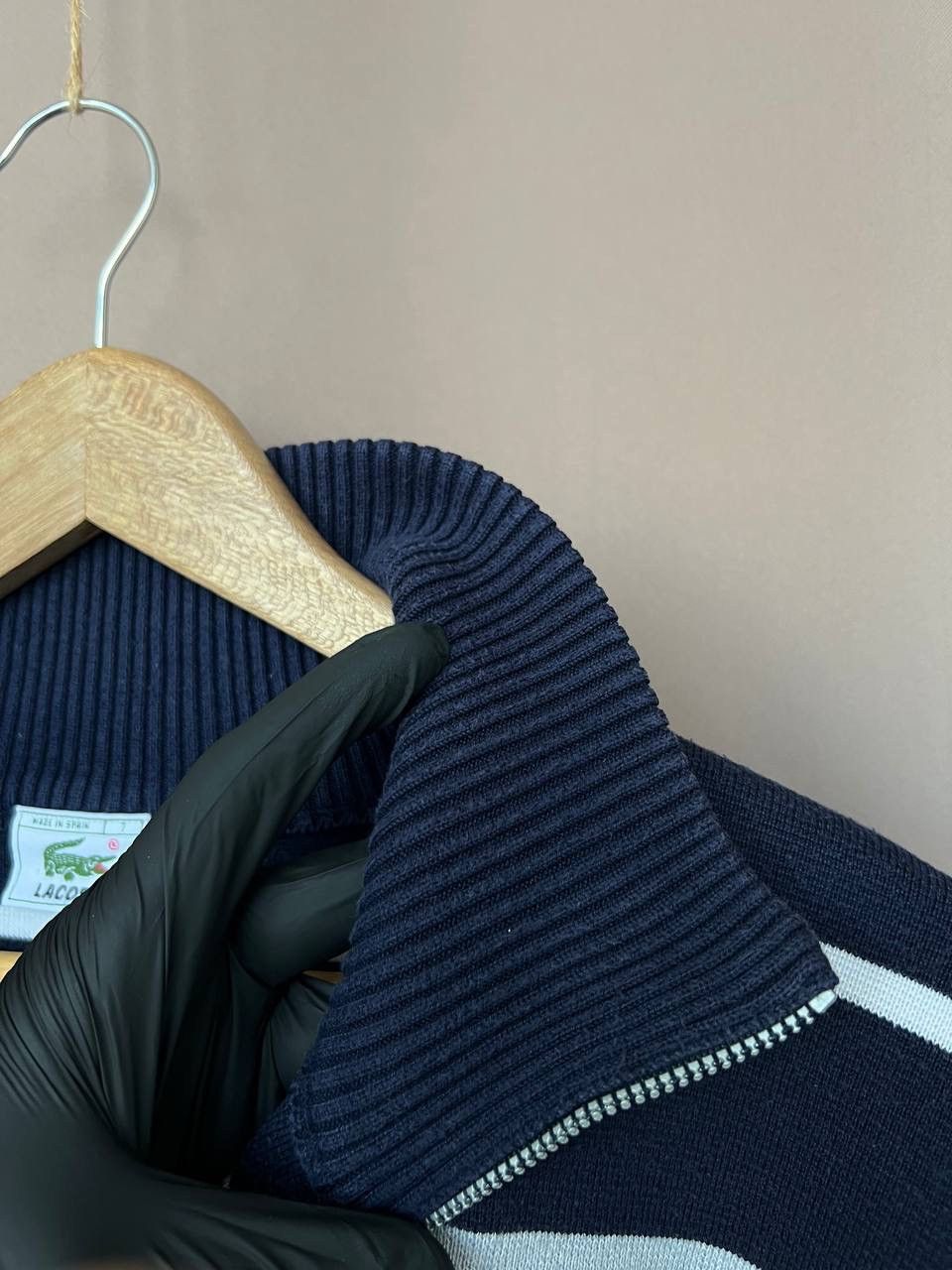 Lacoste Lacoste Half Zip Sweater Mens Size 7 or L Striped Pullover Size US L / EU 52-54 / 3 - 14 Thumbnail
