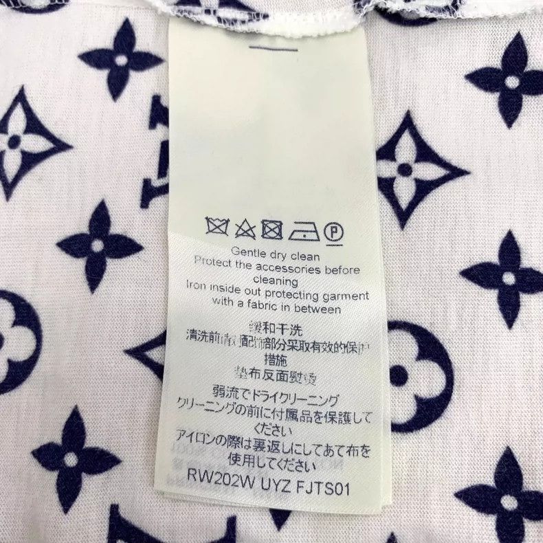 Louis Vuitton Louis Vuitton White logo full-print cotton crewneck short- Size M / US 6-8 / IT 42-44 - 6 Thumbnail