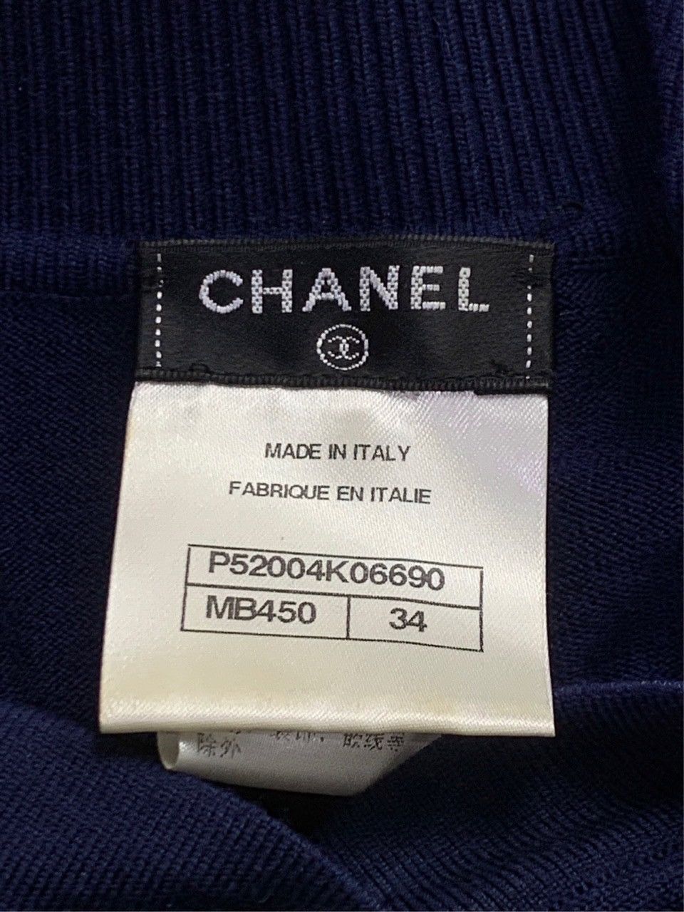 Chanel Chanel Navy Blue Wool Floral Turtleneck Knit Sweater K26WX Size XXS / US 00 / IT 34 - 6 Thumbnail
