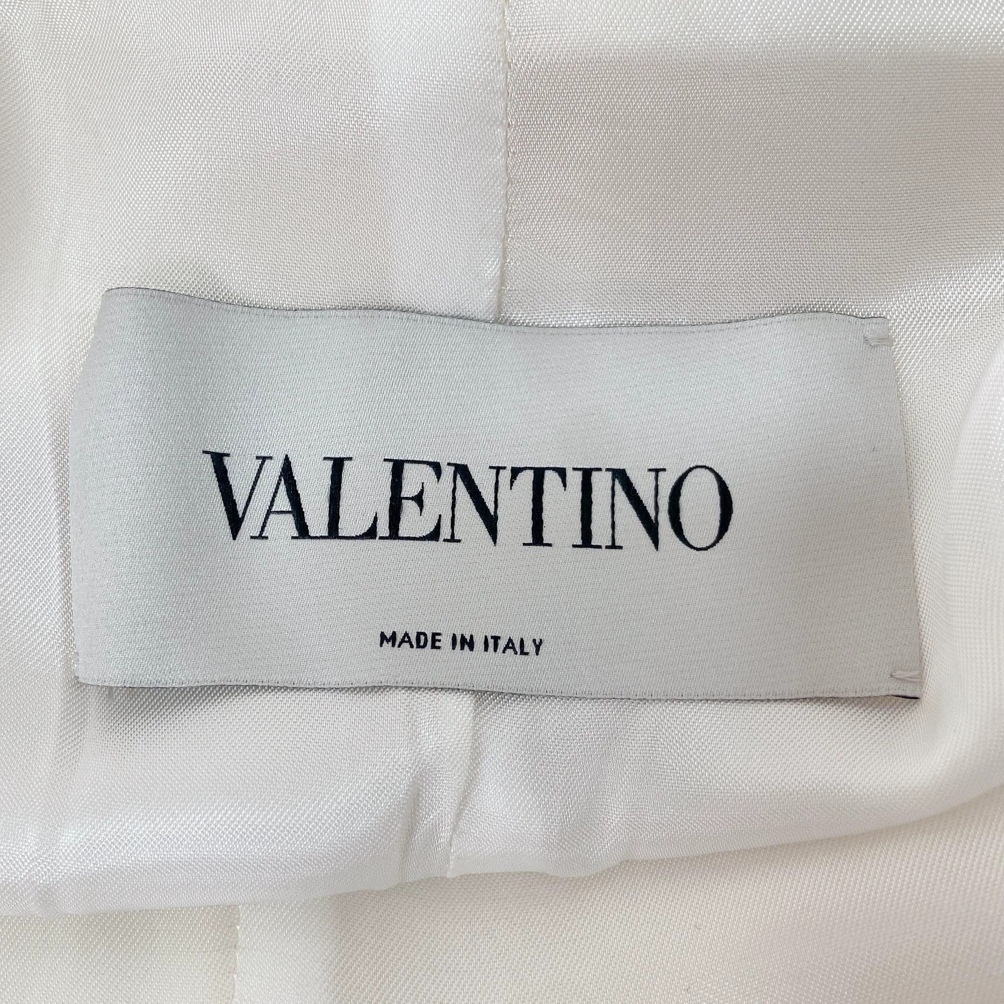 Valentino Valentino White Wool Jacket 46 Size L / US 10 / IT 46 - 7 Thumbnail