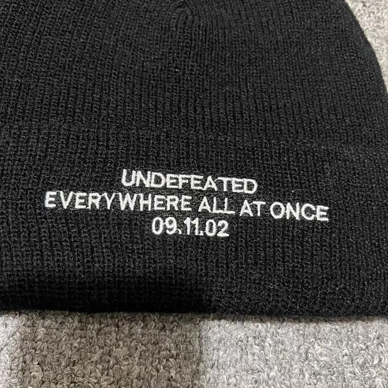 Undefeated Undefeated" Embroidered Slogan Knit Beanie. Q7 Size ONE SIZE - 6 Thumbnail