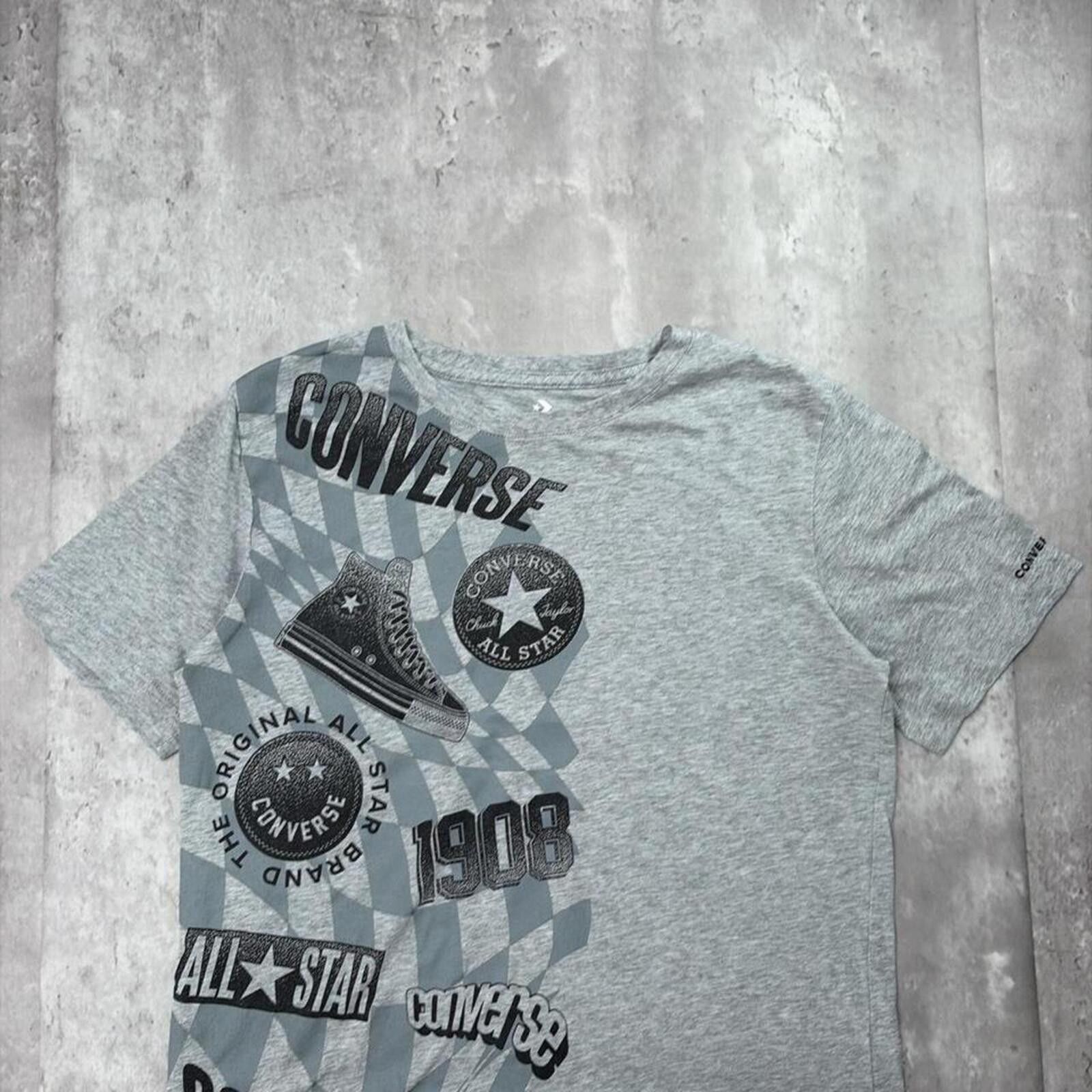 Converse Y2K Grey Converse Grunge Gothic Skater T-Shirt Size M / US 6-8 / IT 42-44 - 2 Thumbnail