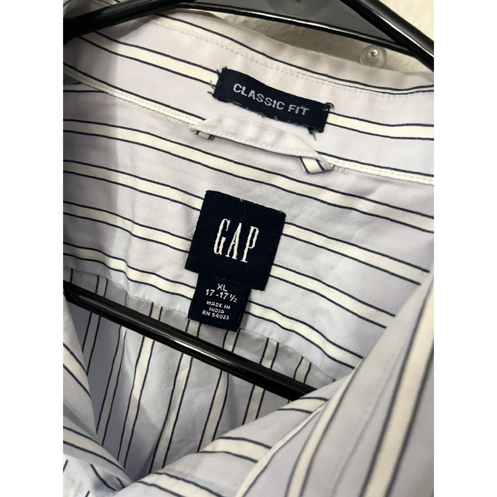 Gap Gap Shirt XL Blue Striped 100% Classic Cotton Fit Button-Down Long Sleeve Mens Size US XL / EU 56 / 4 - 3 Thumbnail