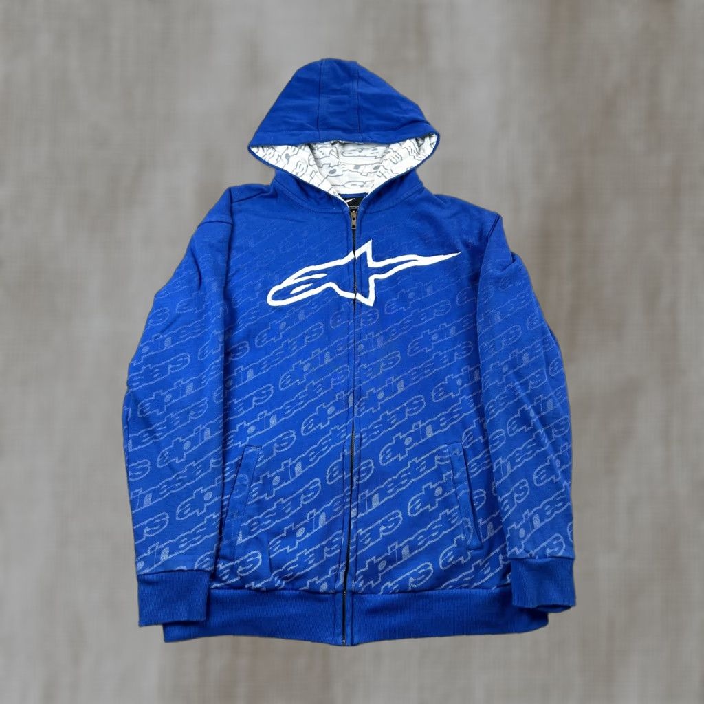 Alpinestars Alpinestars Hoodie Mens XS Blue Full Zip Fleece Graphic Sweatshirt Size US XS / EU 42 / 0 - 1 Thumbnail