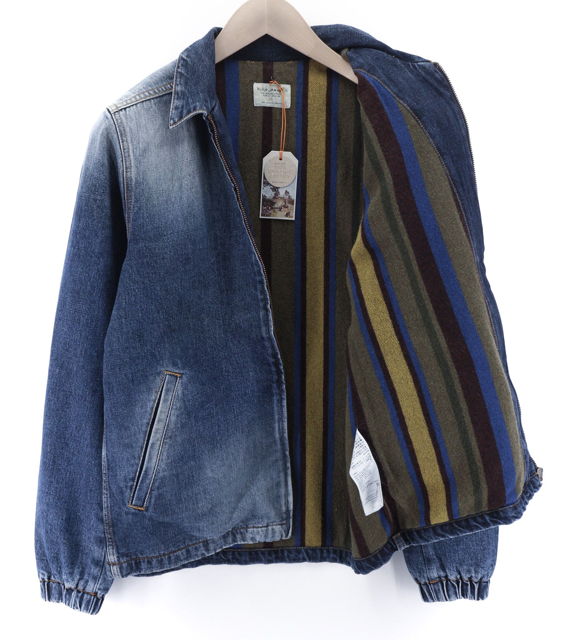 Nudie Jeans TORKEL VINTAGE BLUE XS Wool Lined Blue Jacket 80411 Size US XS / EU 42 / 0 - 4 Thumbnail