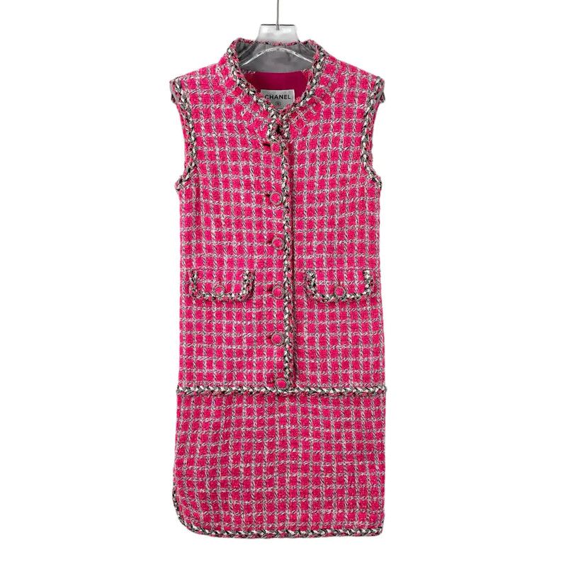 Chanel Chanel Pink Cotton Dress for Women 0089 Size XS / US 0-2 / IT 36-38 - 1 Thumbnail