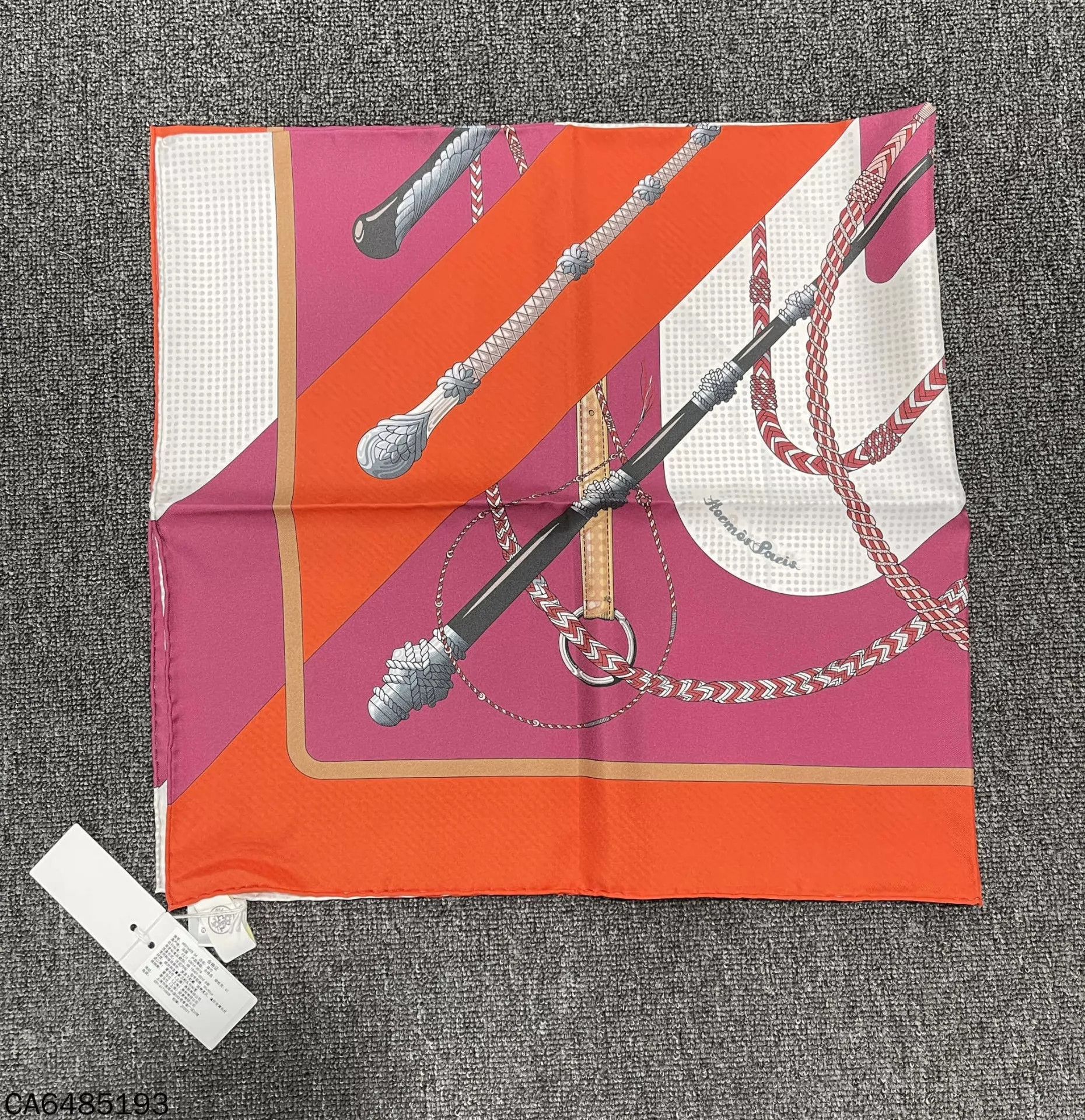 Hermes HERMES Whip Pattern Silk Scarf 90x90cm Size ONE SIZE - 1 Thumbnail
