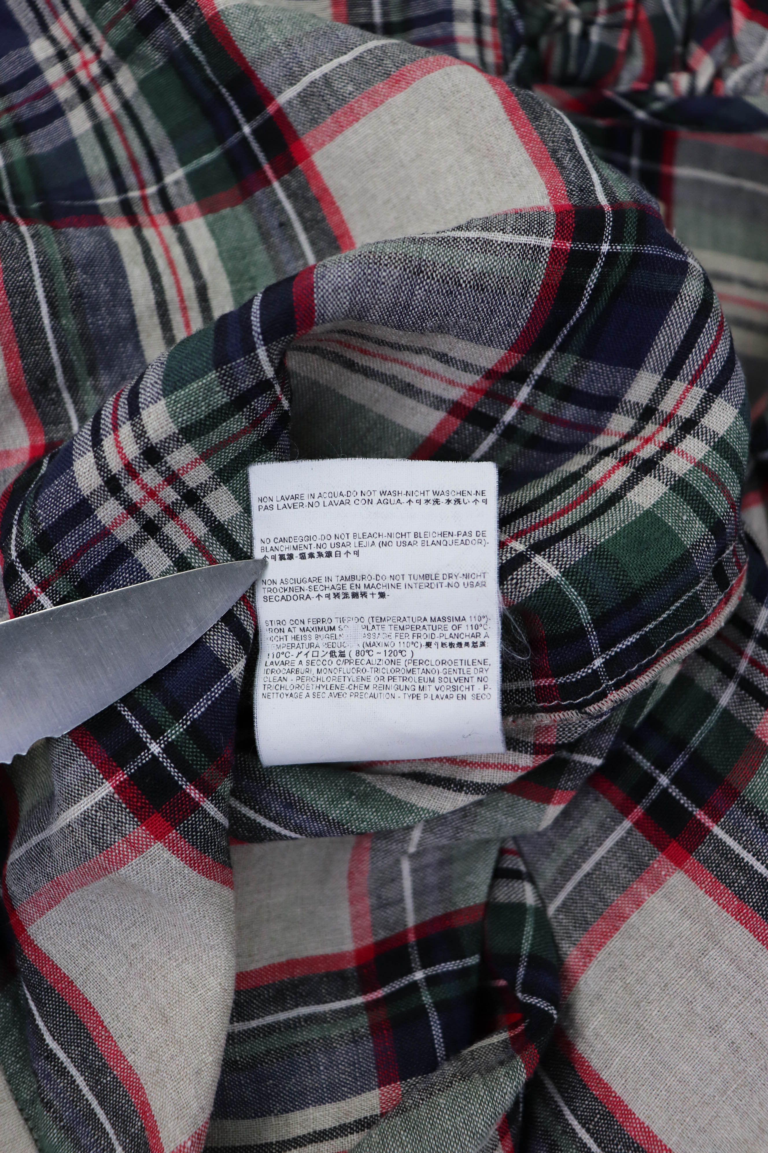 Balenciaga Balenciaga 2010 Collection Ruffled Plaid Linen Summer Dress Size XS / US 0-2 / IT 36-38 - 18 Thumbnail