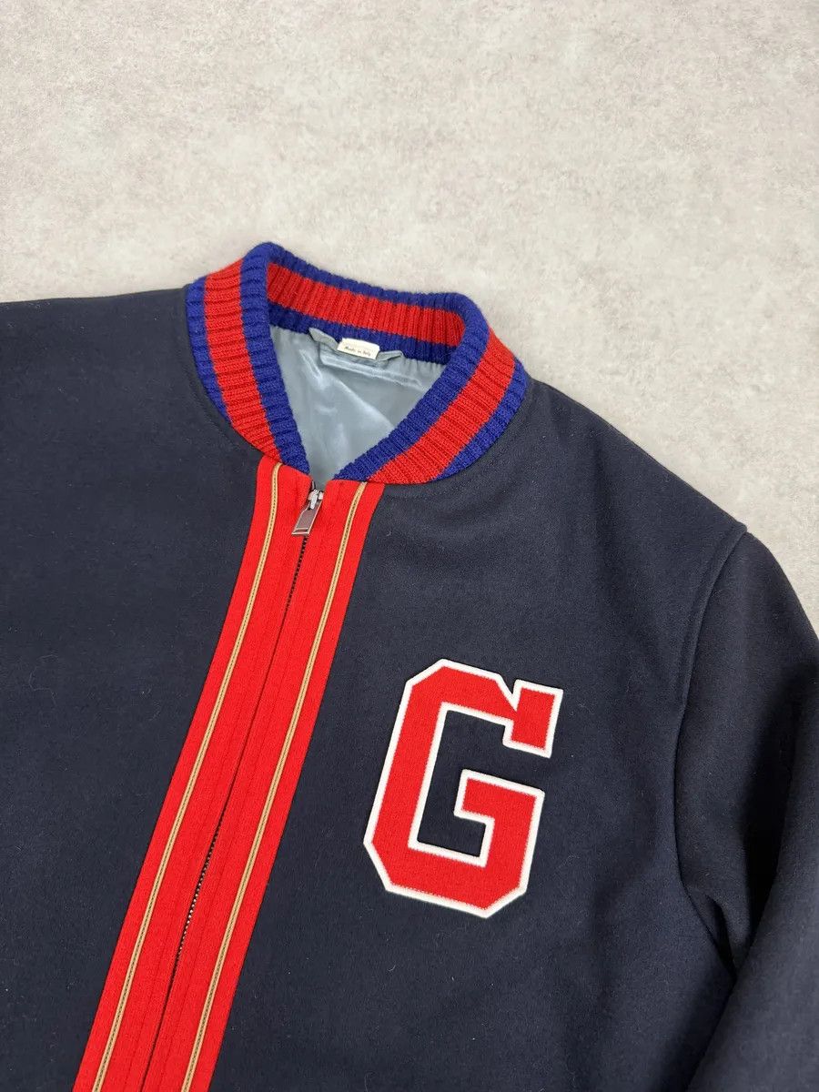 Gucci AW2017 Gucci Navy & Red Wool G Teddy Bomber Jacket Size US L / EU 52-54 / 3 - 8 Thumbnail