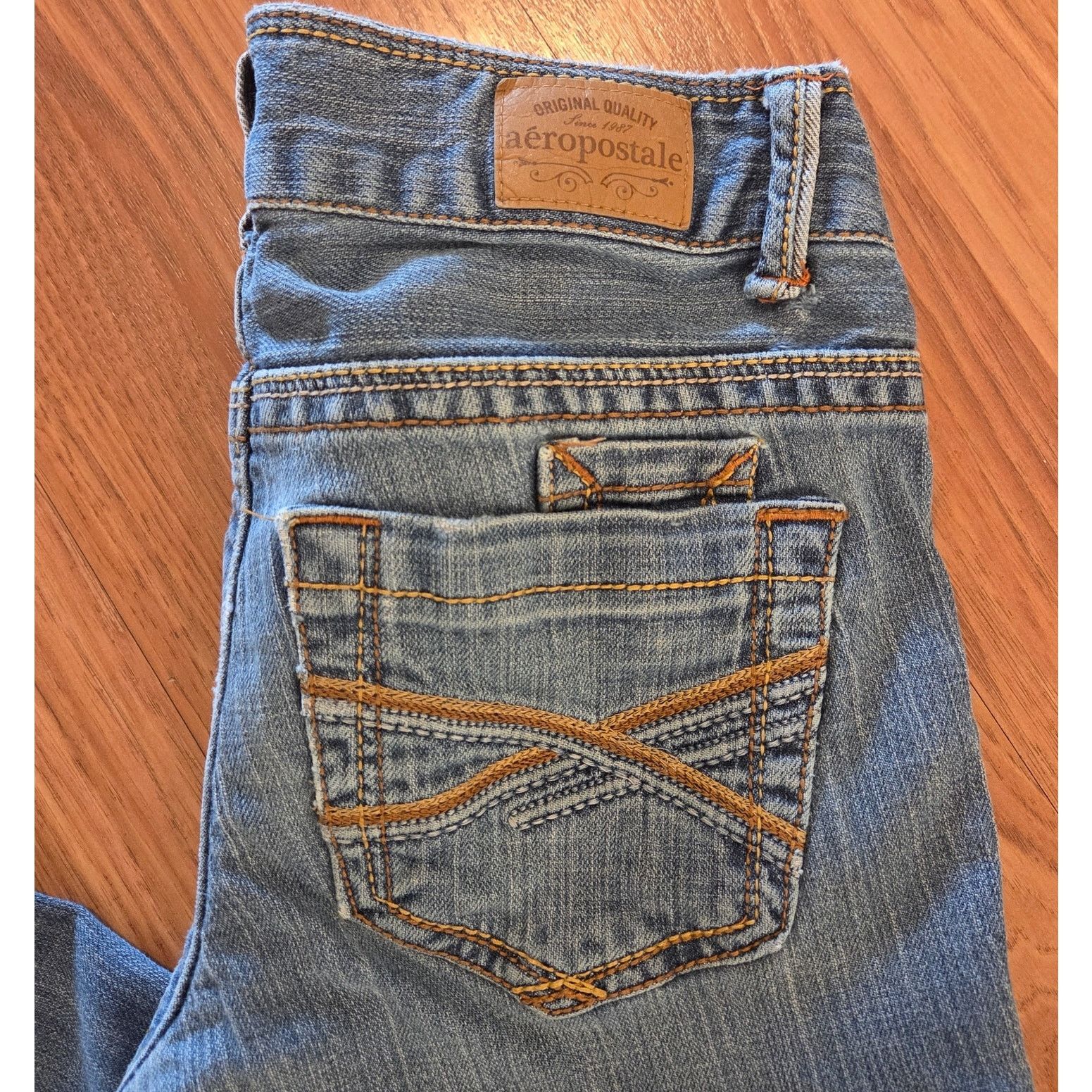 Aeropostale Aeropostale Acid Wash Distressed Boyfriend Jeans - Size 3/4 Size 25" / US 0 / IT 36 - 4 Thumbnail