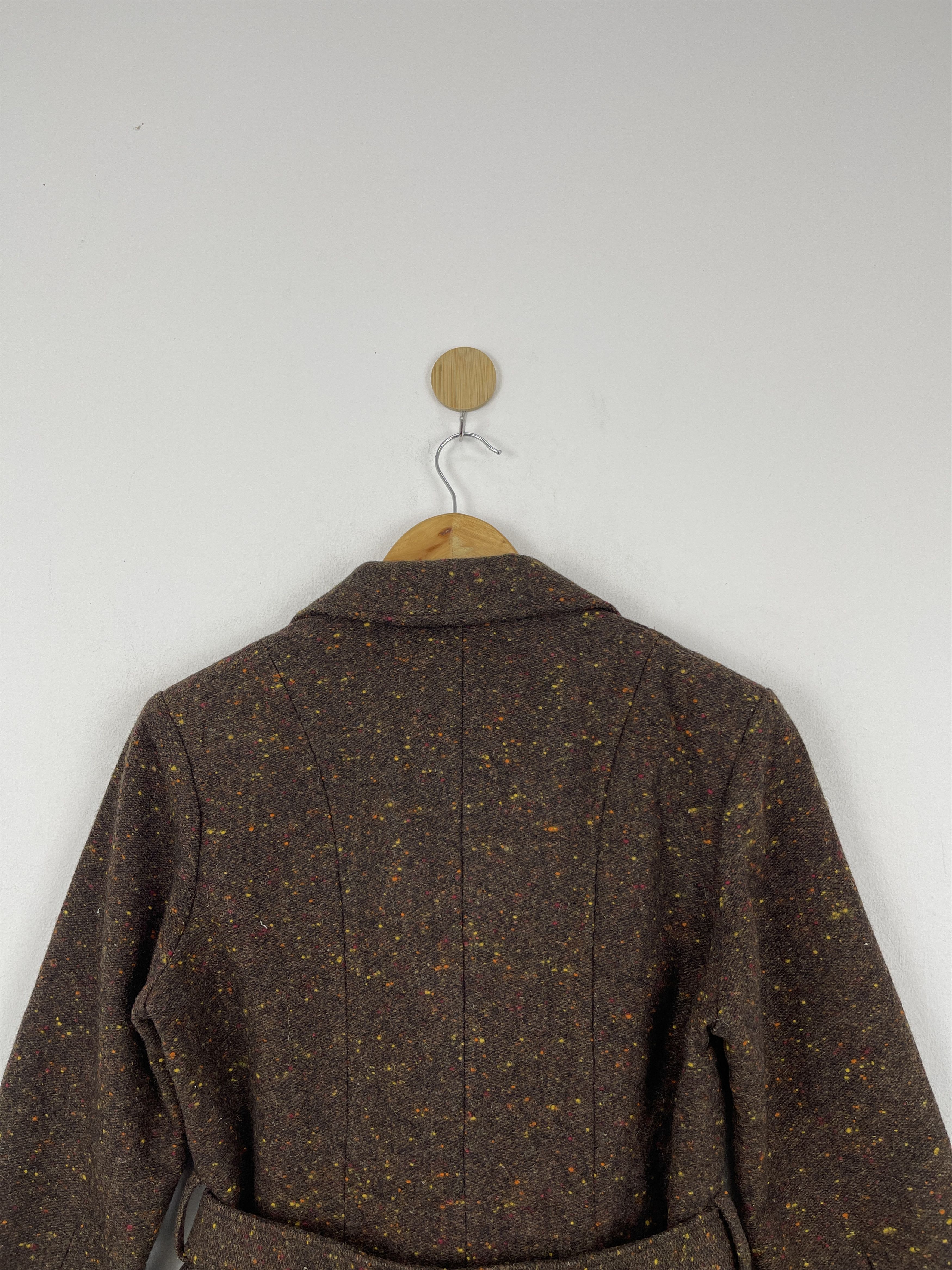 Japanese Brand Vintage Japanese Brand Brown Wool Tweed Belted Jacket JA0098 Size S / US 4 / IT 40 - 4 Thumbnail