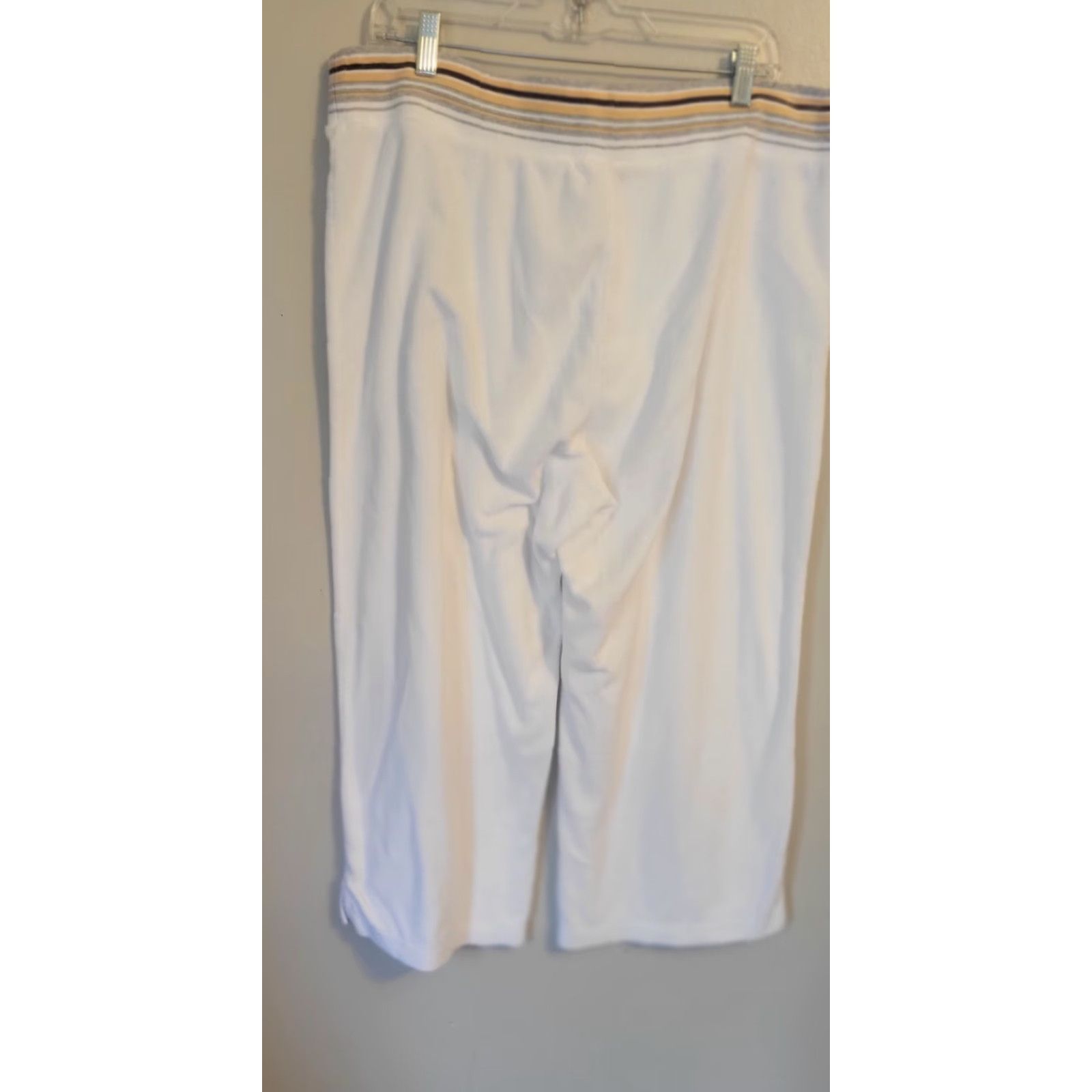 Vintage VINTAGE Lady Foot Locker Crop Terry Pants 2X White 90s Y2K Plus Size Cotton Blend Womens Size 40" / US 18 - 2 Thumbnail