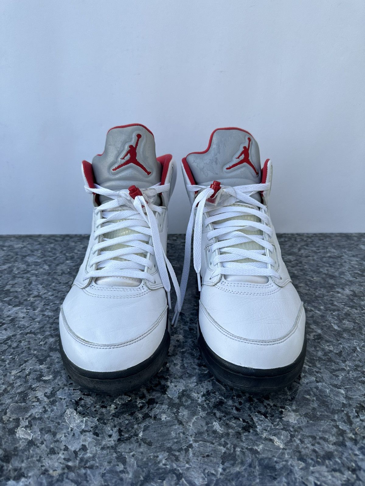 Jordan Brand × Nike Nike Air Jordan 5 Retro Fire Red (2020) White Shoe Men's 12 Size US 12 / EU 45 - 3 Thumbnail