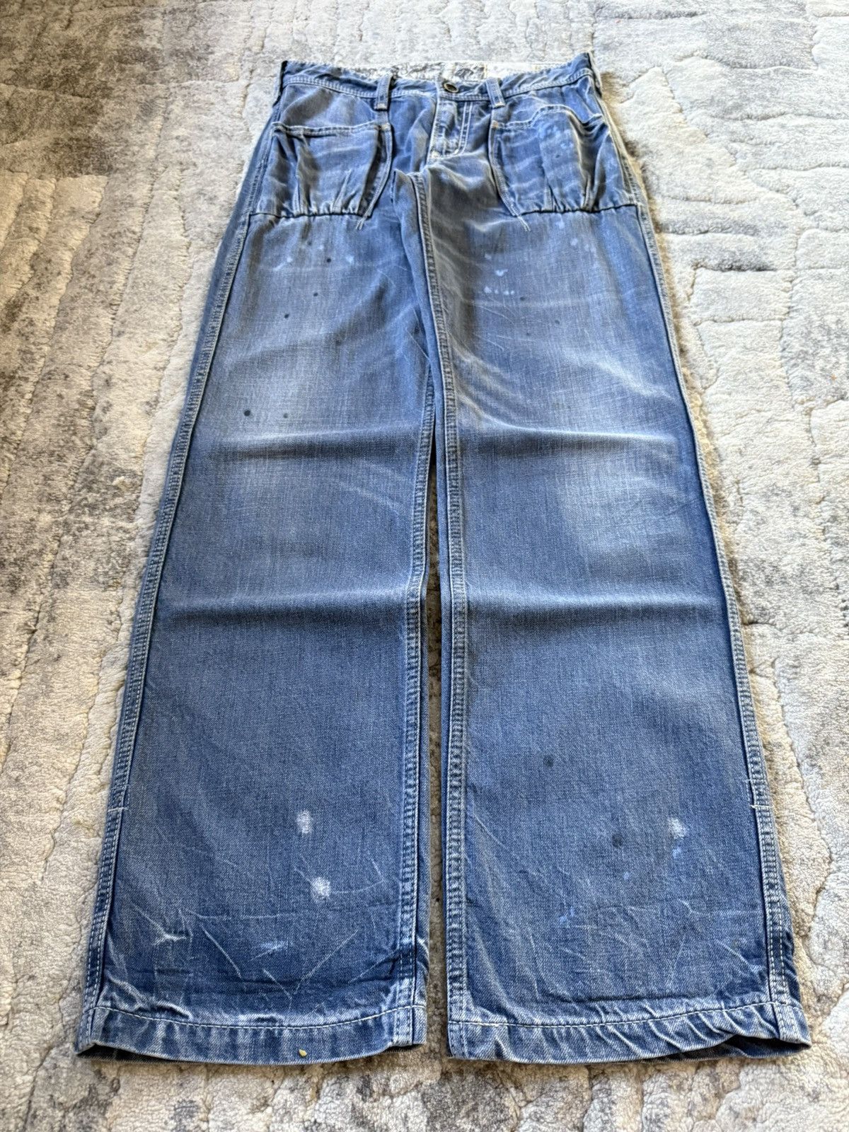 Beauty Beast 2000s Antgauge Japan Buckle Back Baker Denim Pants Size US 28 / EU 44 - 1 Thumbnail