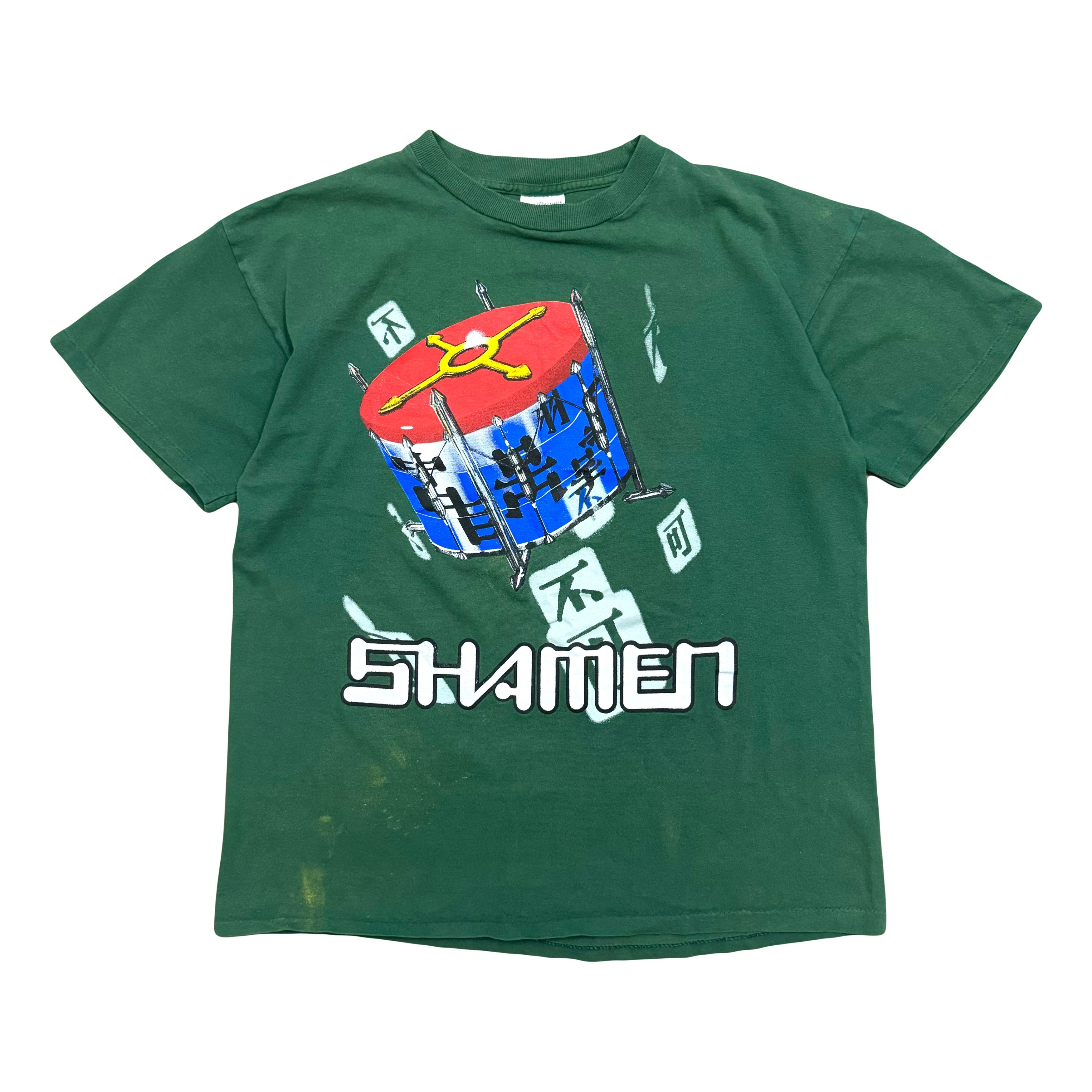 Band Tees × Rap Tees × Vintage VTG RARE 90s Shamen Boss Drum Acid Techno Album Rave T Shirt Size US XL / EU 56 / 4 - 1 Thumbnail