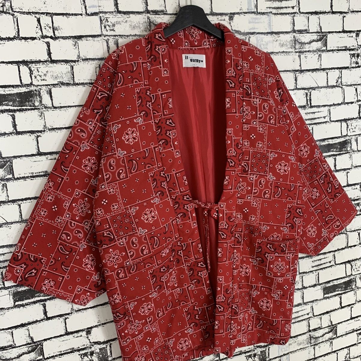 Japanese Brand × Vintage Vintage Japan Traditional Coat Hanten Paisley Design Hanten Size L / US 10 / IT 46 - 4 Thumbnail