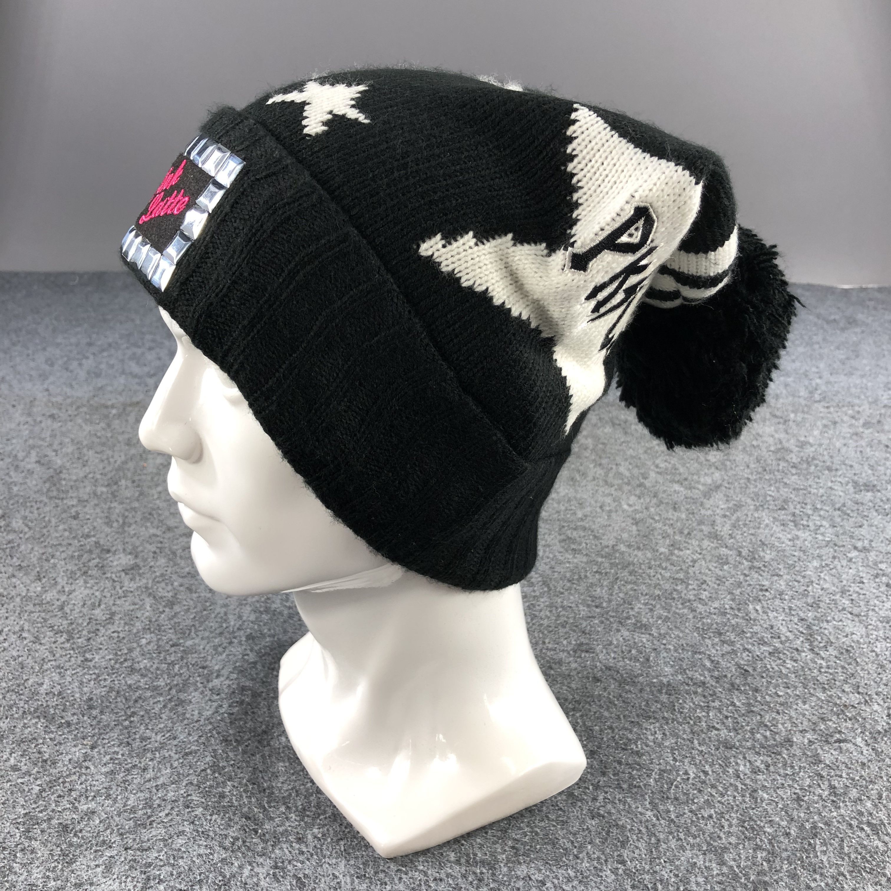 Vintage Unknown Pink Latte Bobble Beanie Snowcap Snow Hat B327 Size ONE SIZE - 2 Thumbnail