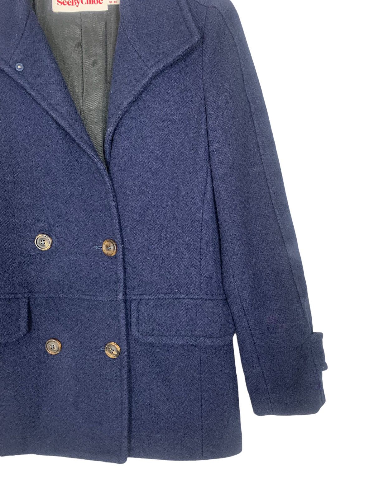 Designer × See by Chloe See By Chloe Designer Made In Italy Blazer Coat Haringbone Size S / US 4 / IT 40 - 5 Thumbnail