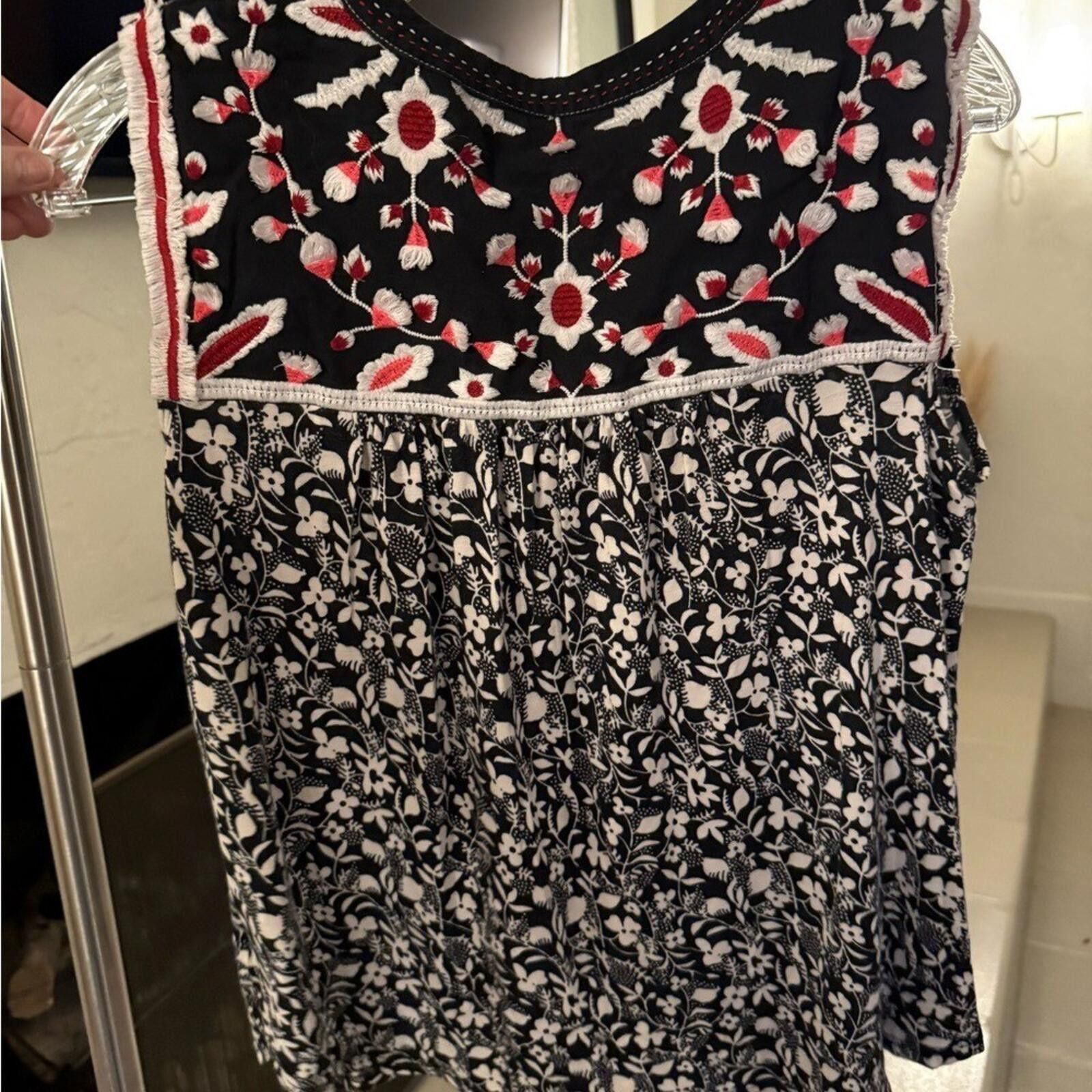 Other Anthro One September Austin Embroidered Floral Tank Boho S Size S / US 4 / IT 40 - 3 Thumbnail