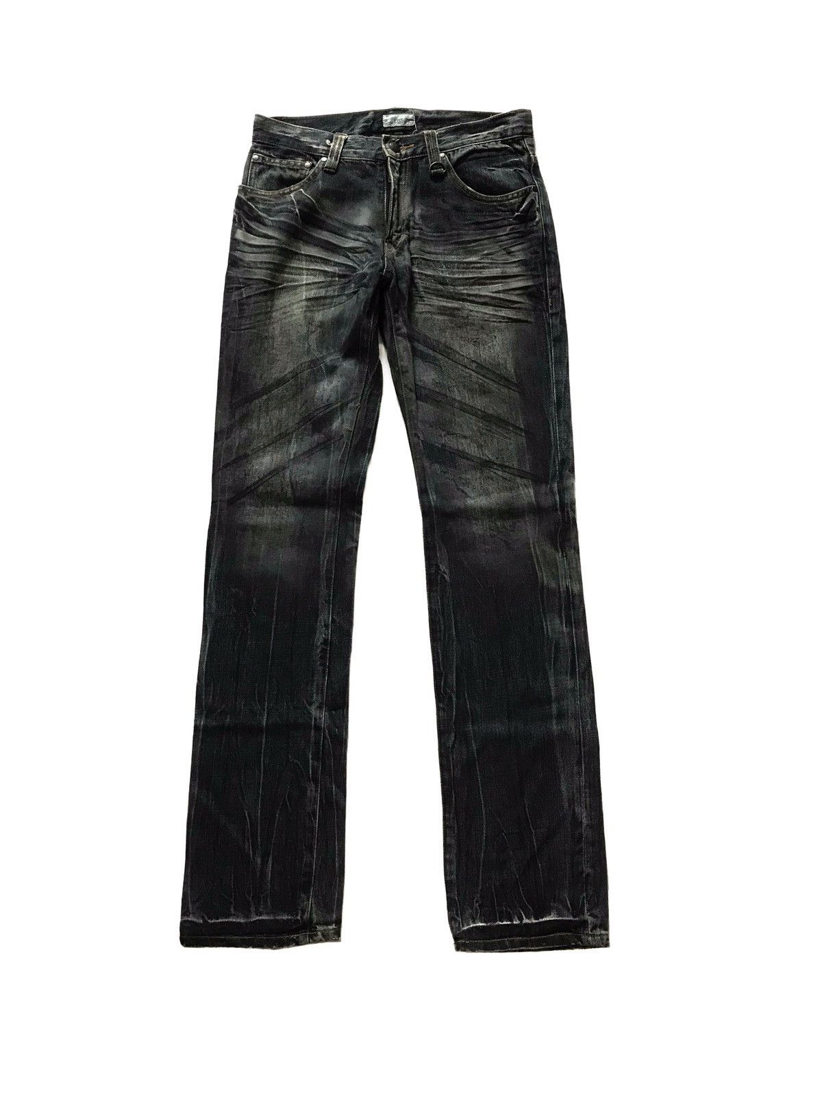 14th Addiction JAPANESE BRAND EVOLUTION WAXED DISTRESSED JEANS Size US 30 / EU 46 - 1 Thumbnail