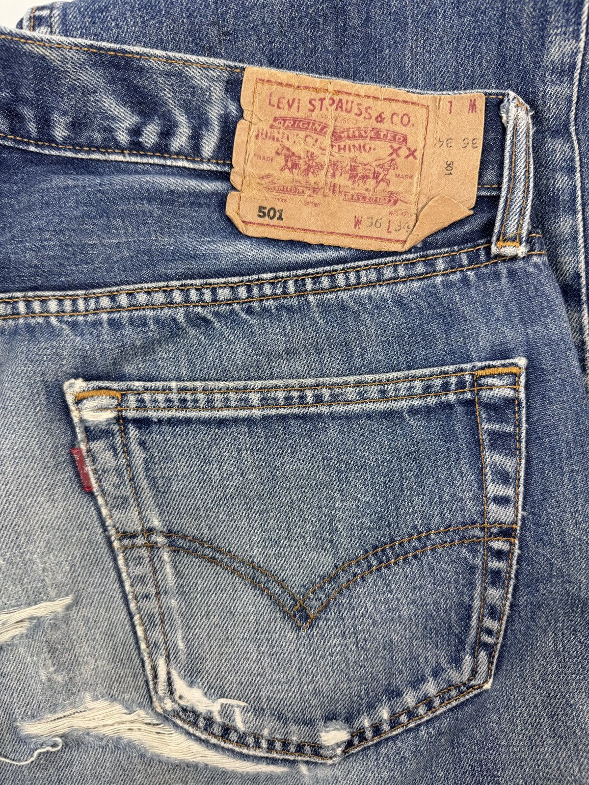 Levi's DISTRESSED VINTAGE DENIM JEANS Size US 36 / EU 52 - 3 Thumbnail