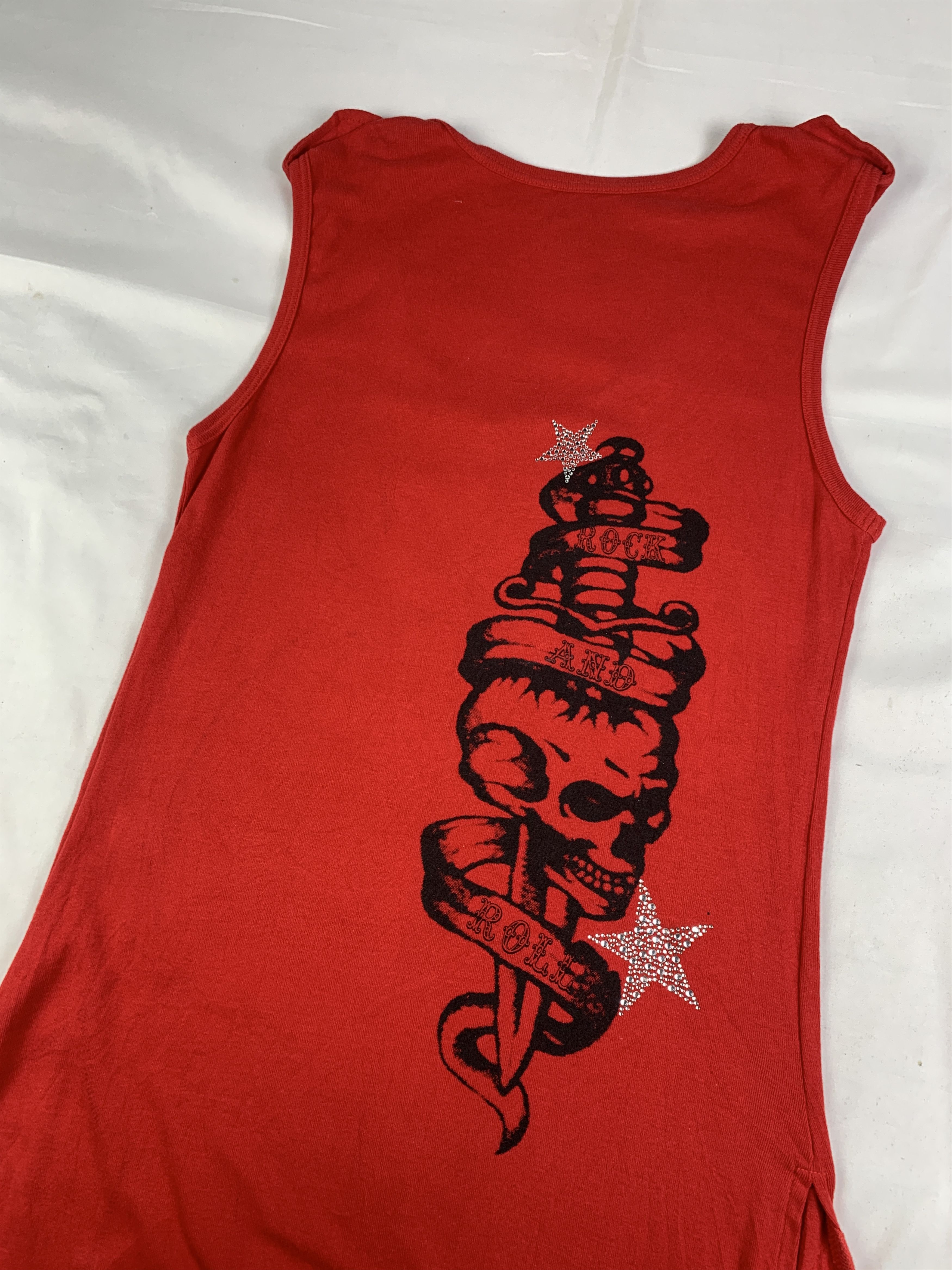 Japanese Brand Chorus Skull Red Zip Tattoo Dress (L) Size L / US 10 / IT 46 - 4 Thumbnail
