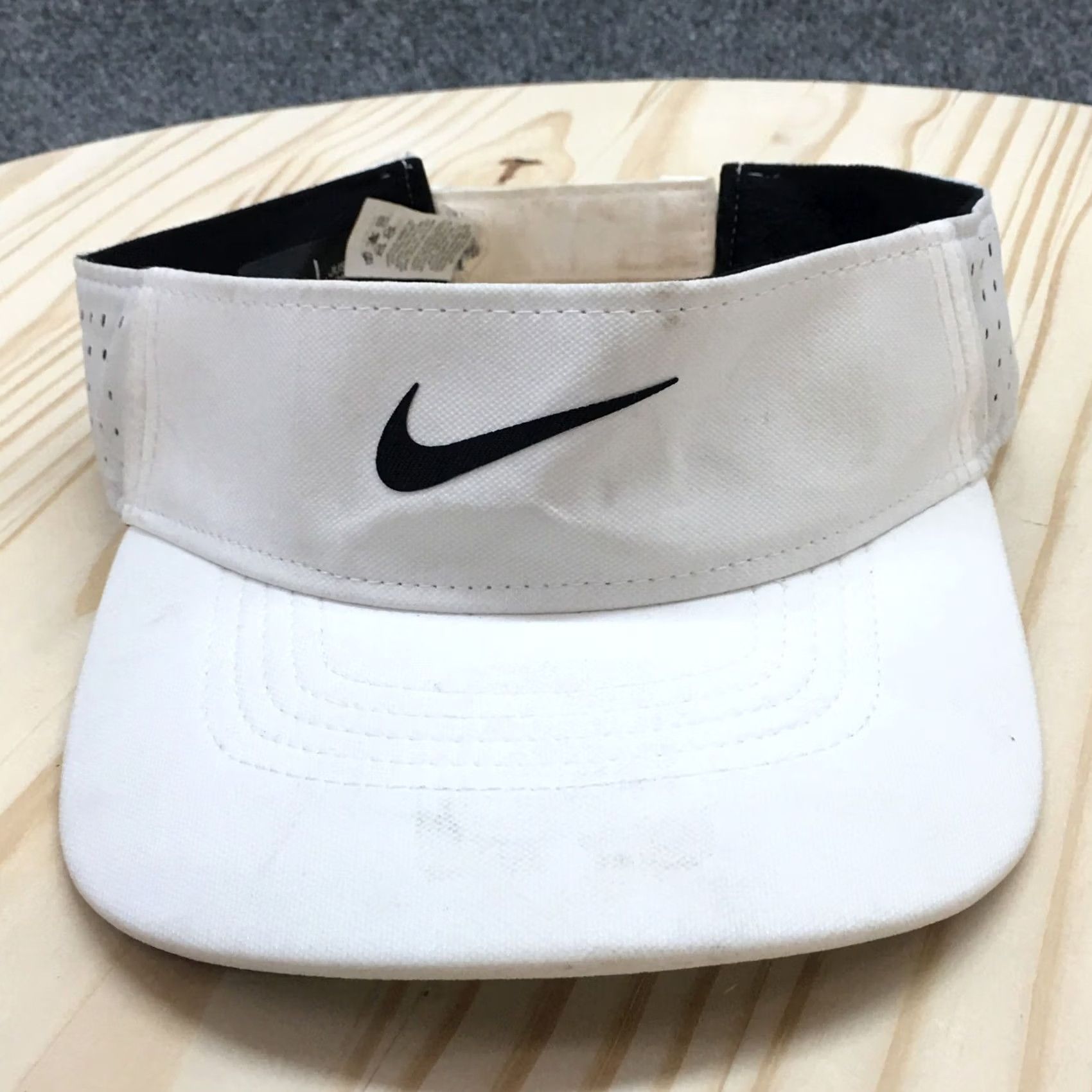 Nike Nike Visor Hat Mens White OS Dri Fit Adjustable Curved Brim Embroidered Logo Size ONE SIZE - 3 Thumbnail