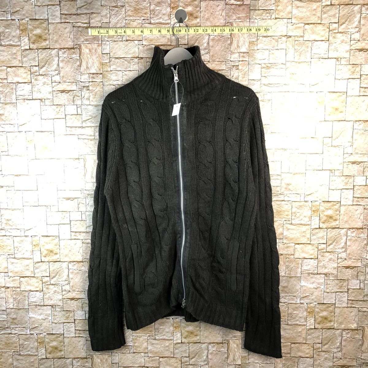Louis Chavlon Black Zipper cable Knitwear #A1183