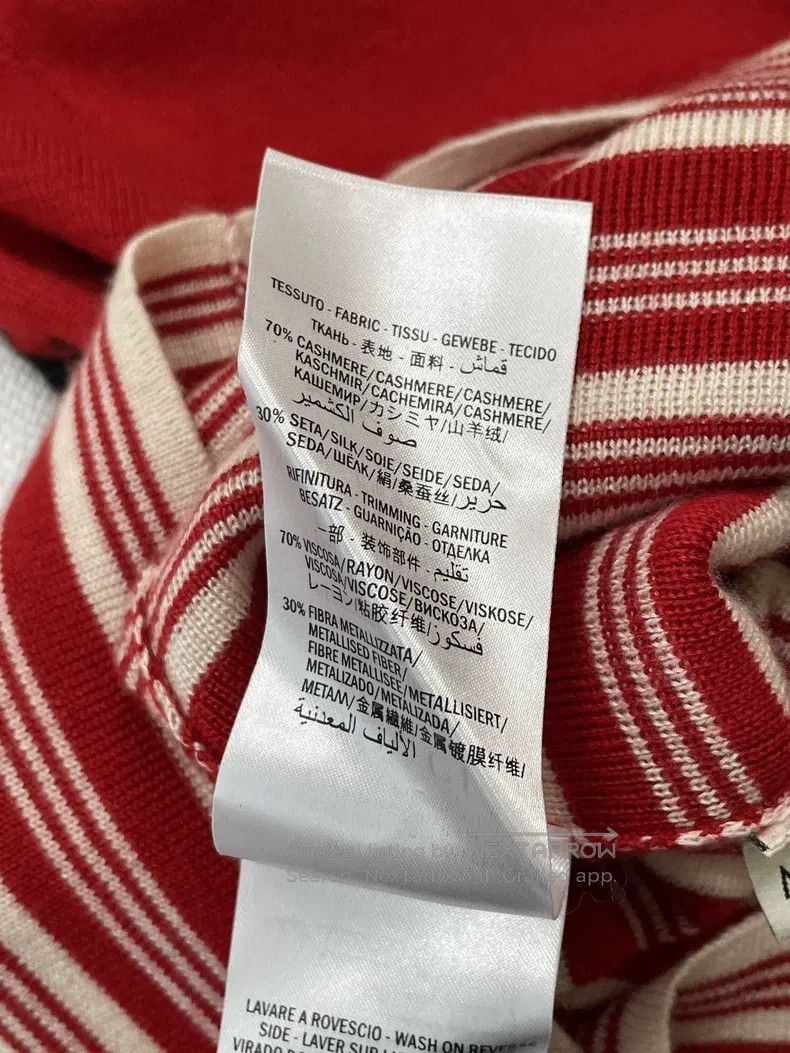 Gucci Gucci Red and white striped gold-coloured letter knitting Size M / US 6-8 / IT 42-44 - 5 Thumbnail