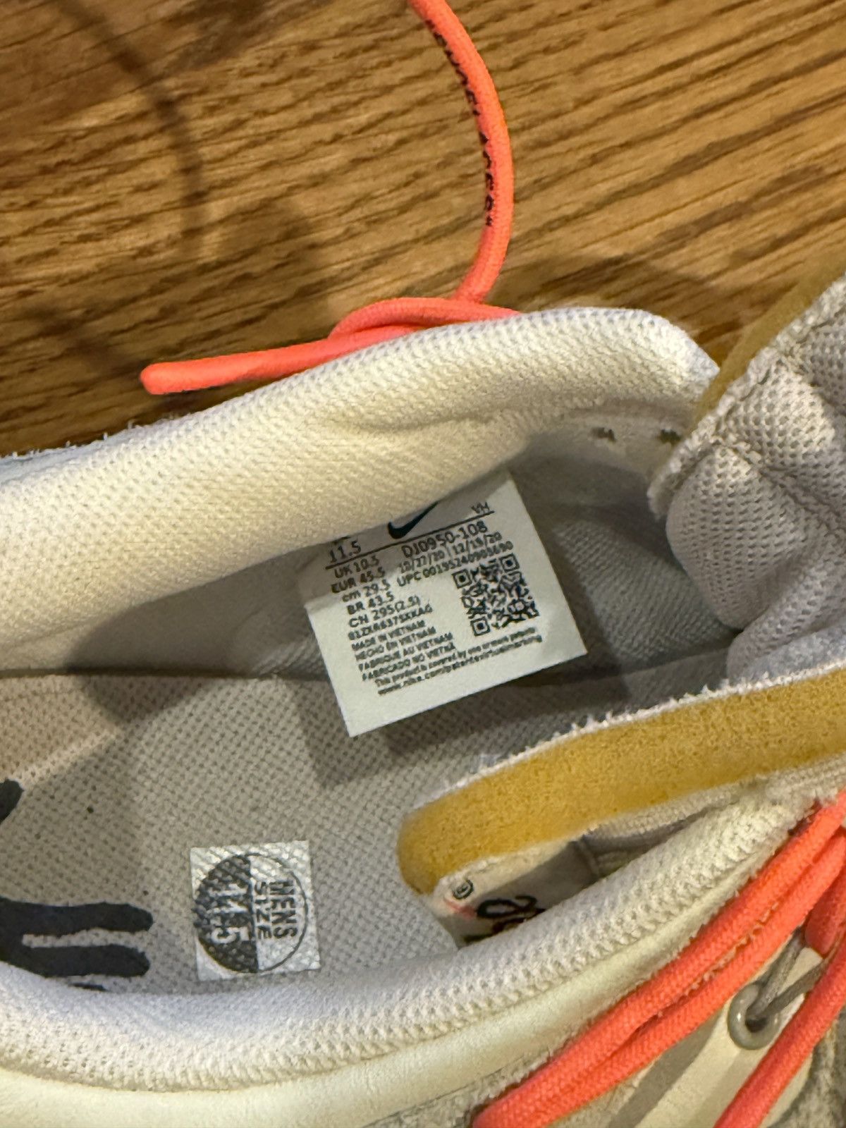 Nike × Off-White Nike Off-White Dunks Lot 11 size 11.5 Size US 11.5 / EU 44-45 - 10 Thumbnail
