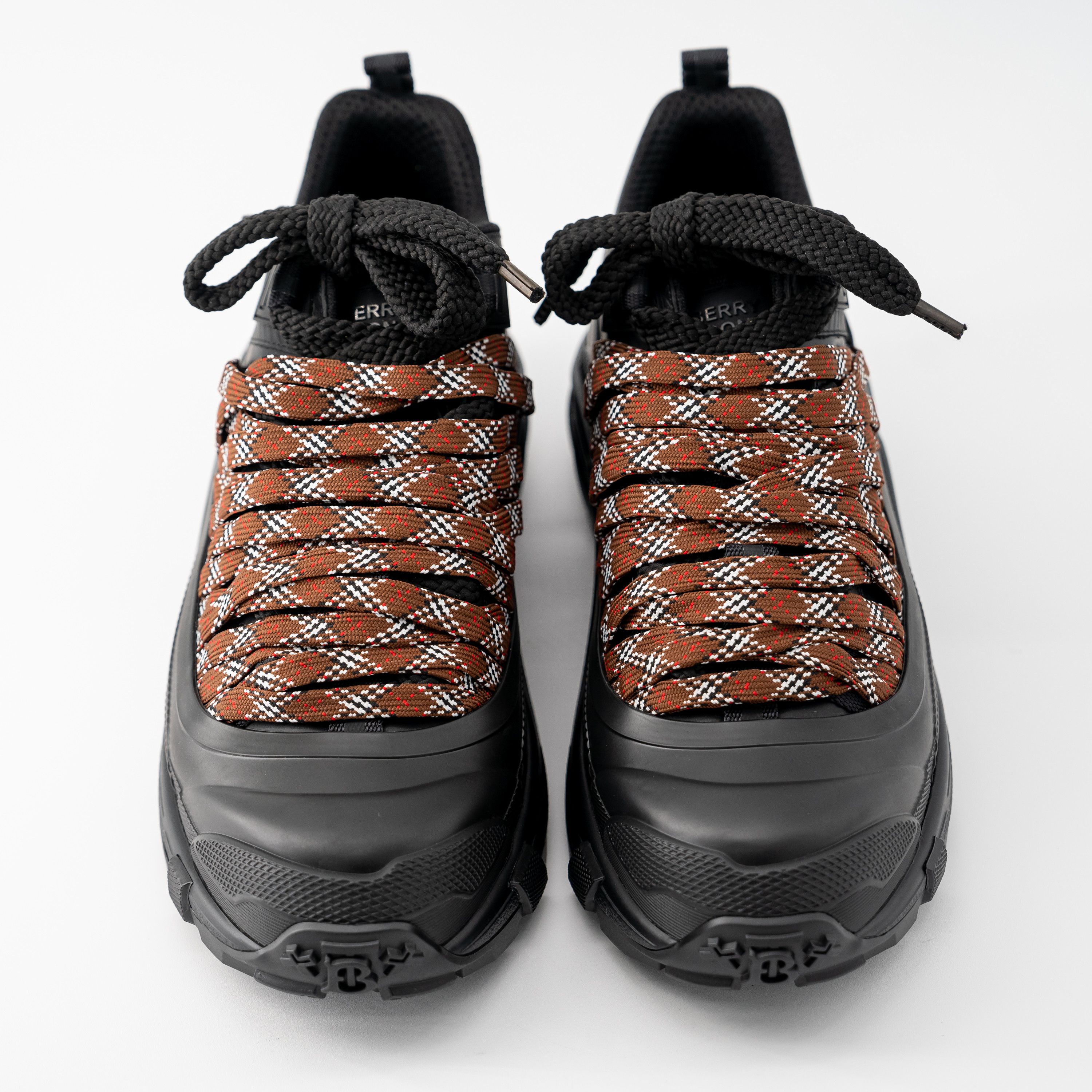 Burberry Burberry Arthur Lace Black Brown Sneakers Leather Big Laces Size US 11 / EU 44 - 3 Thumbnail