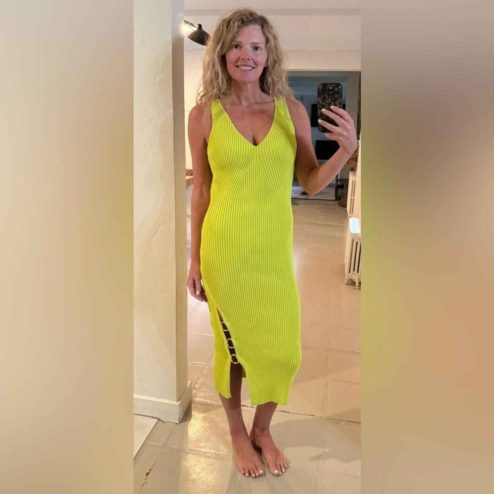 House of Harlow House of Harlow $259 1960 Lime Ribbed Midi Dress M Gold Ring Size M / US 6-8 / IT 42-44 - 10 Thumbnail