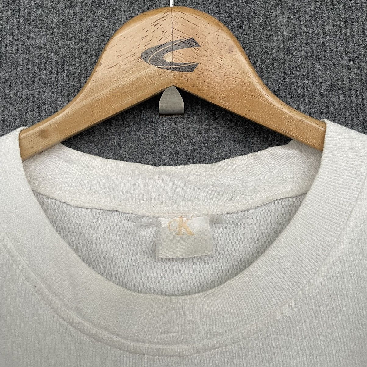 Vintage Vintage 1990s Calvin Klein CK Embroidery Logo Boot T Shirt Size US M / EU 48-50 / 2 - 3 Thumbnail