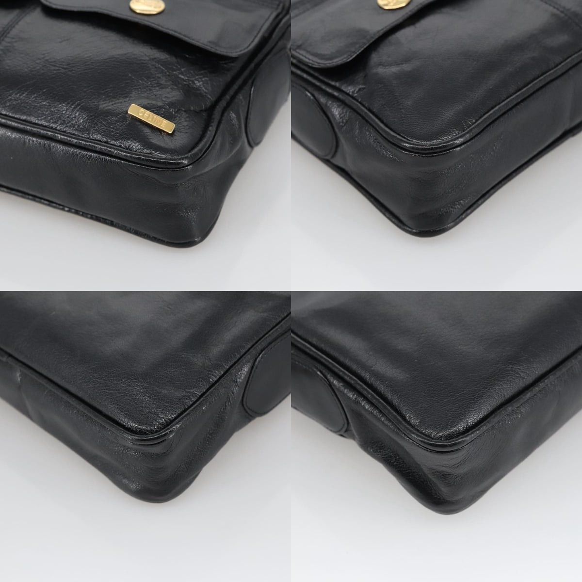 Celine CELINE Shoulder Bag Leather Black Gold Size ONE SIZE - 10 Thumbnail