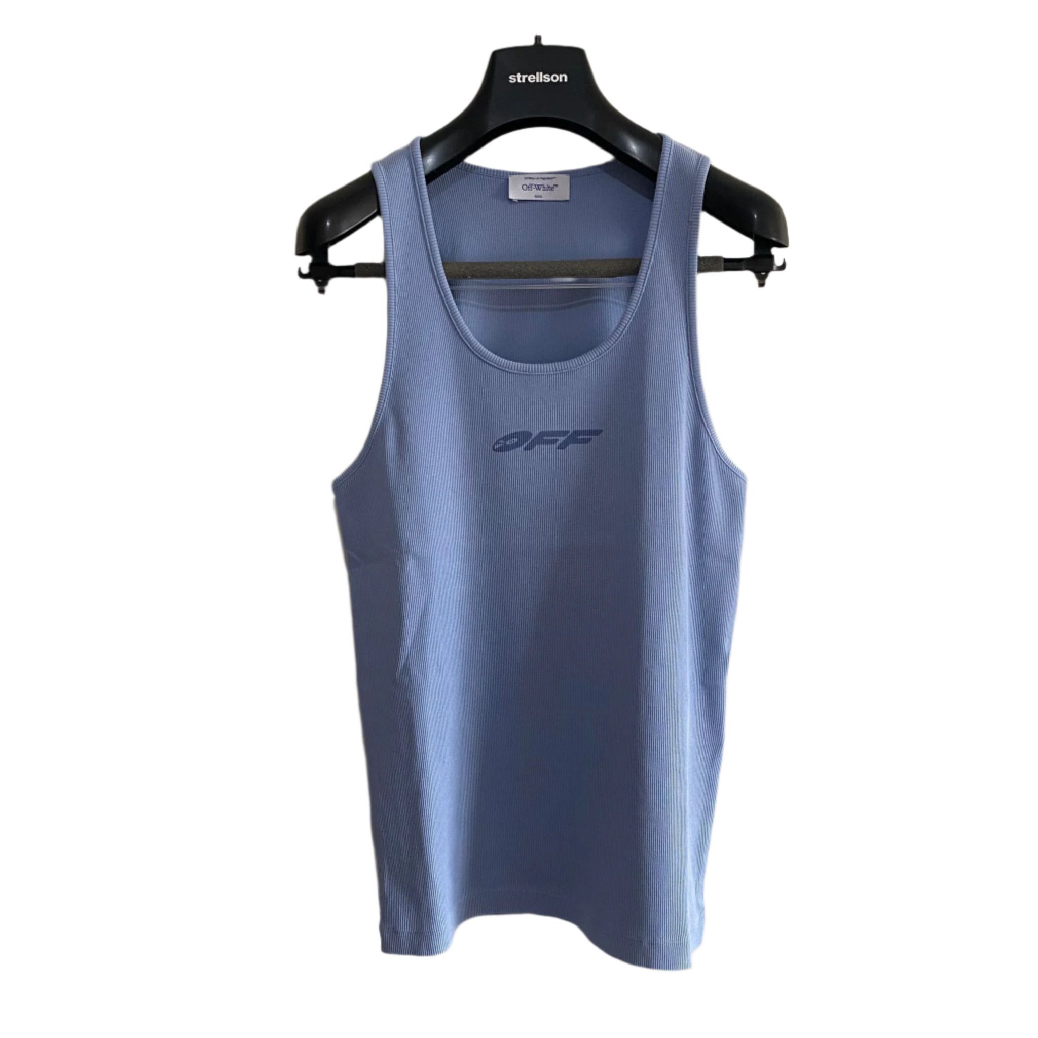 Off-White Blue Ribbed 'OFF' Logo Tank Top Size M / US 6-8 / IT 42-44 - 1 Thumbnail