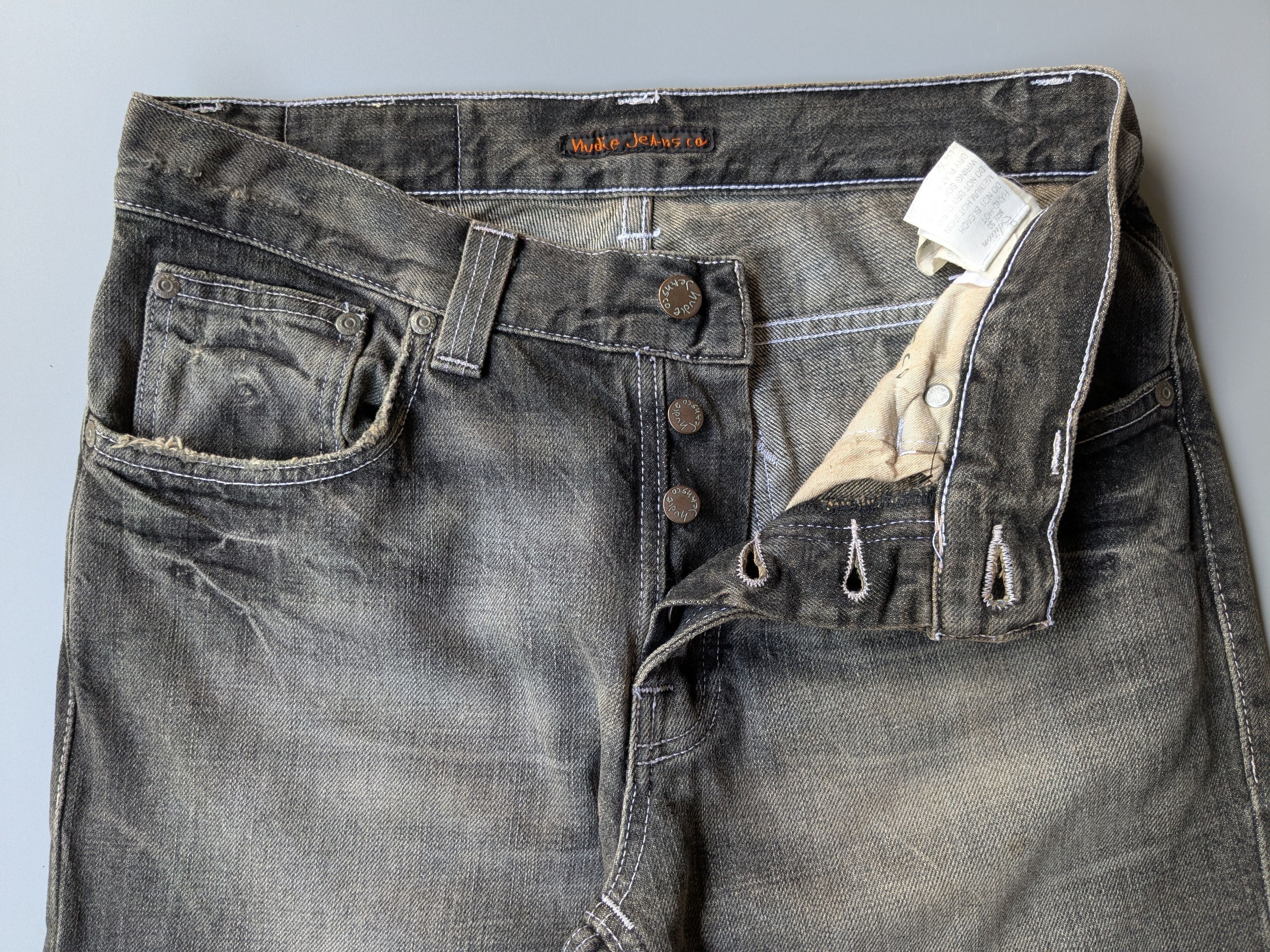 Nudie Jeans Nudie Jeans Deep Black Destroyer Low Flare Gleen jeans Size US 30 / EU 46 - 8 Thumbnail