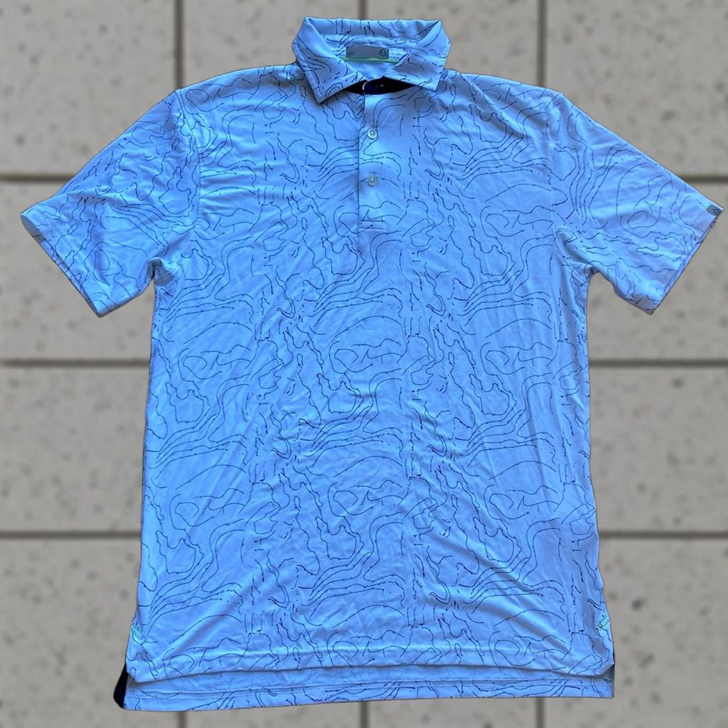 Vintage tasc Performance Polo Shirt Mens S White Geometric AOP Print Golf Stretch Casual Activewear Shirt Womens? No Size US S / EU 44-46 / 1 - 1 Thumbnail
