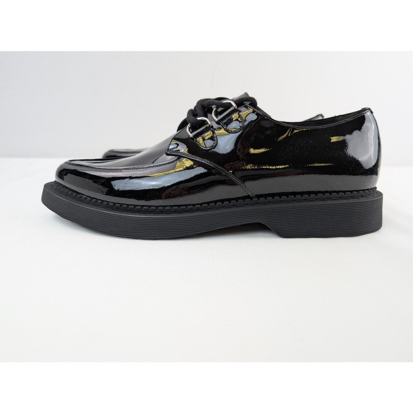 Saint Laurent Paris o1rshd1 Shiny Patent Leather Teddy Derby Shoes Boots Black Size US 12 / EU 45 - 11 Thumbnail