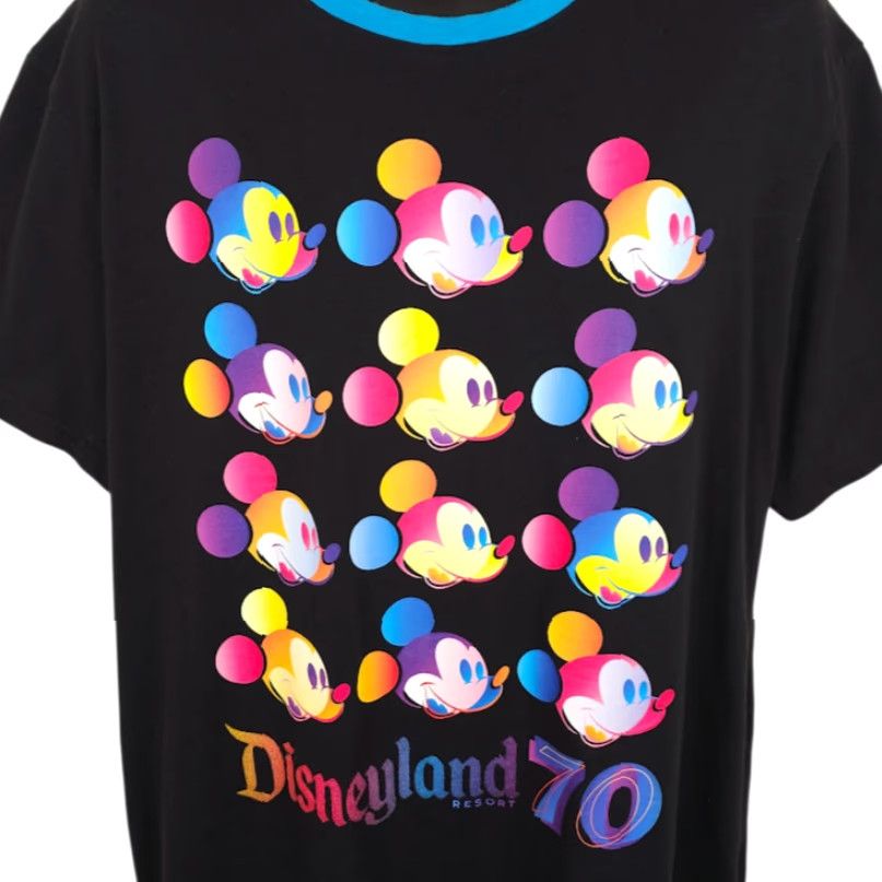 Disney Disneyland T Shirt Mens XL Black 70th Anniversary Mickey Mouse Ringer Tee Size US XL / EU 56 / 4 - 2 Thumbnail