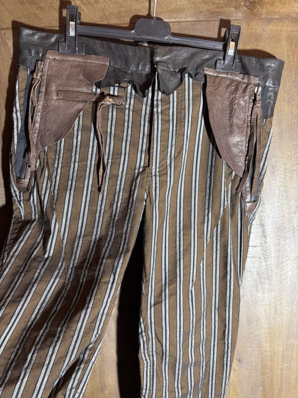 Haider Ackermann haider ackermann jacquard stripped leather biker pants XS Size US 28 / EU 44 - 6 Thumbnail