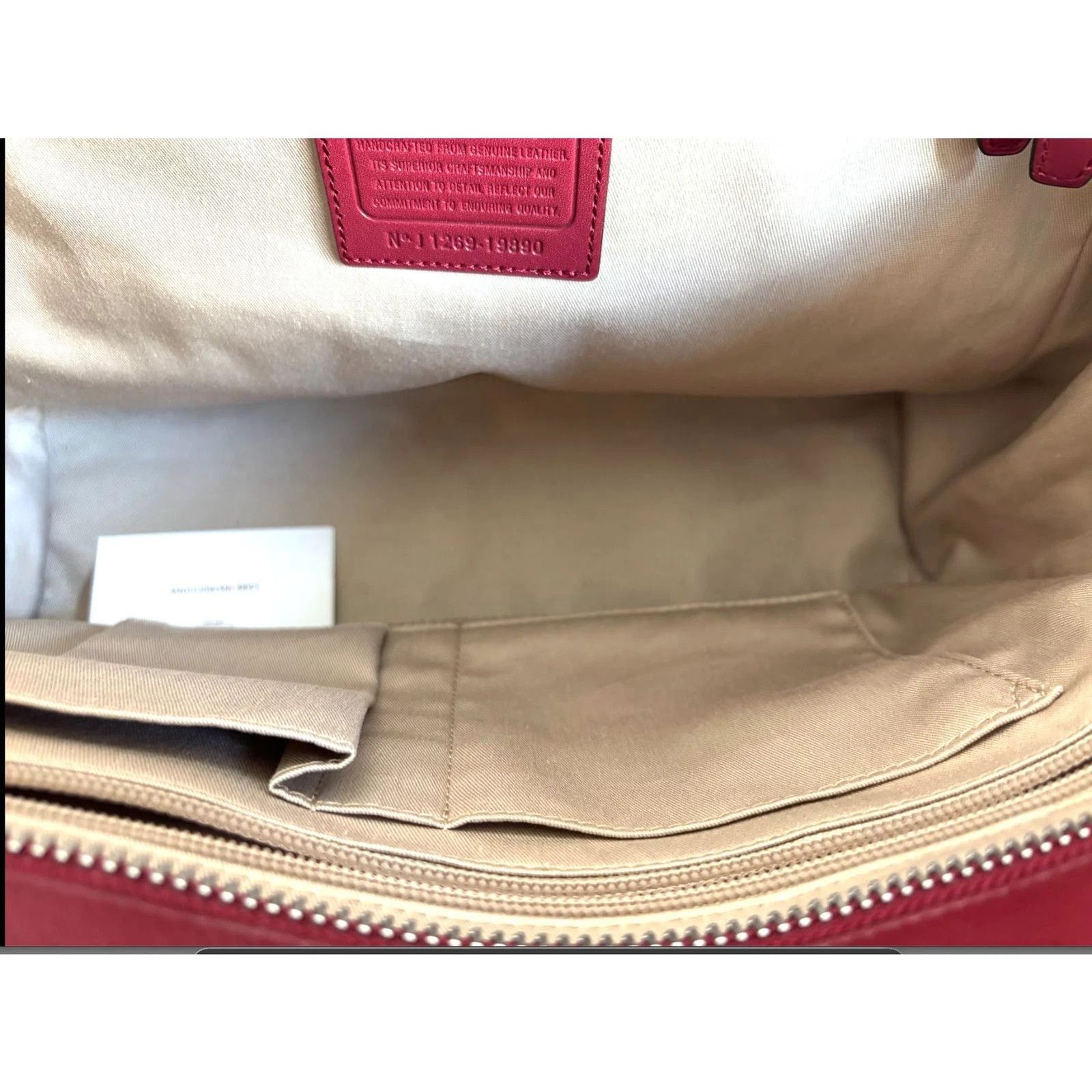 Coach NWT Coach Red Leather Tote Bag – Classic City Style! Size ONE SIZE - 4 Thumbnail